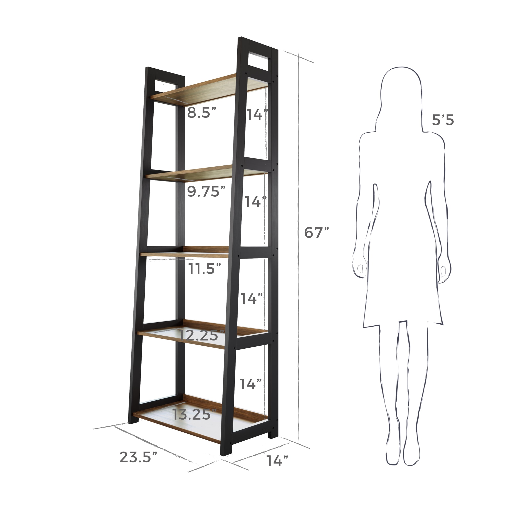 Brookside BS0001BKS67KB bookcases - View #6
