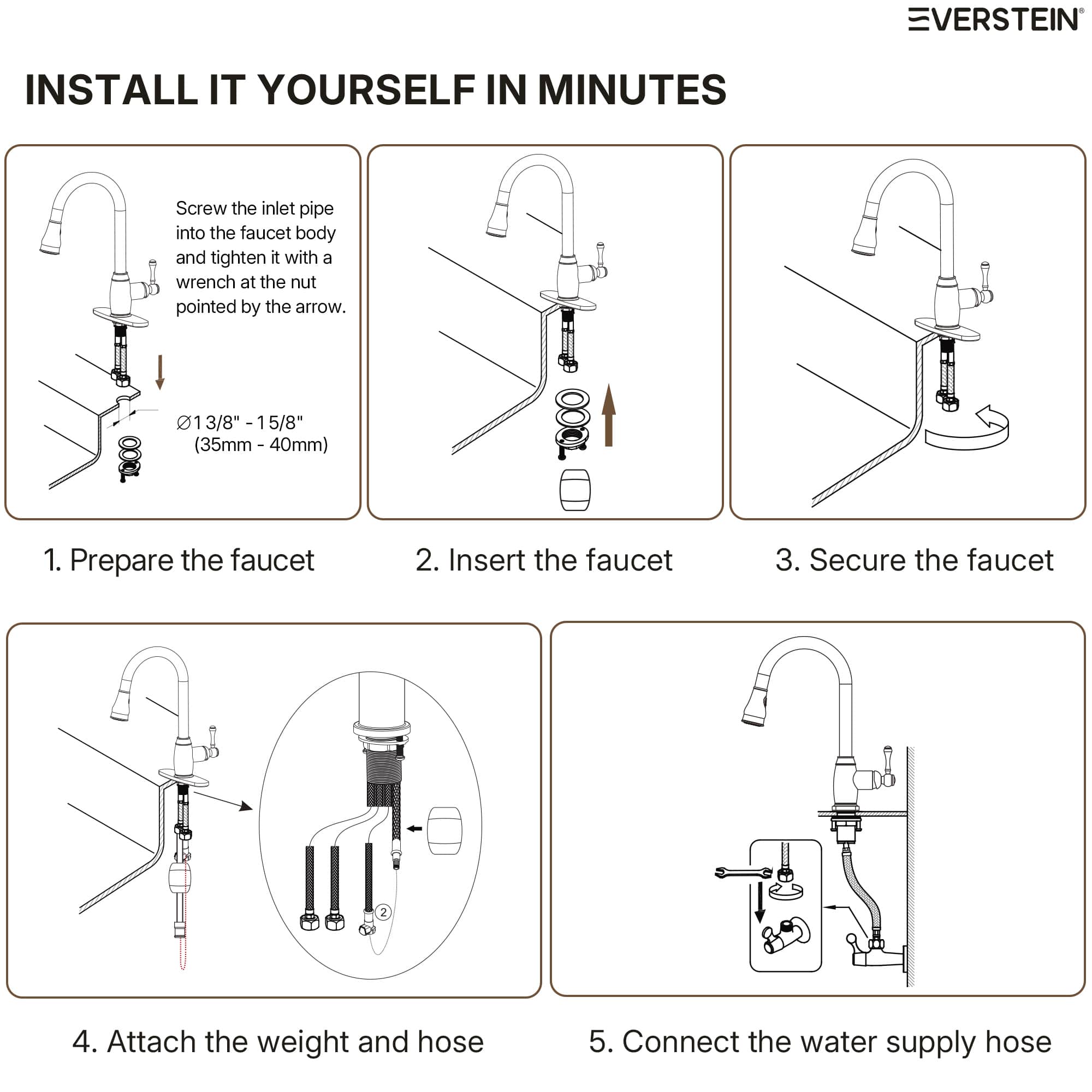 EVERSTEIN SFS-1177-BK Kitchen-Faucets - View #11
