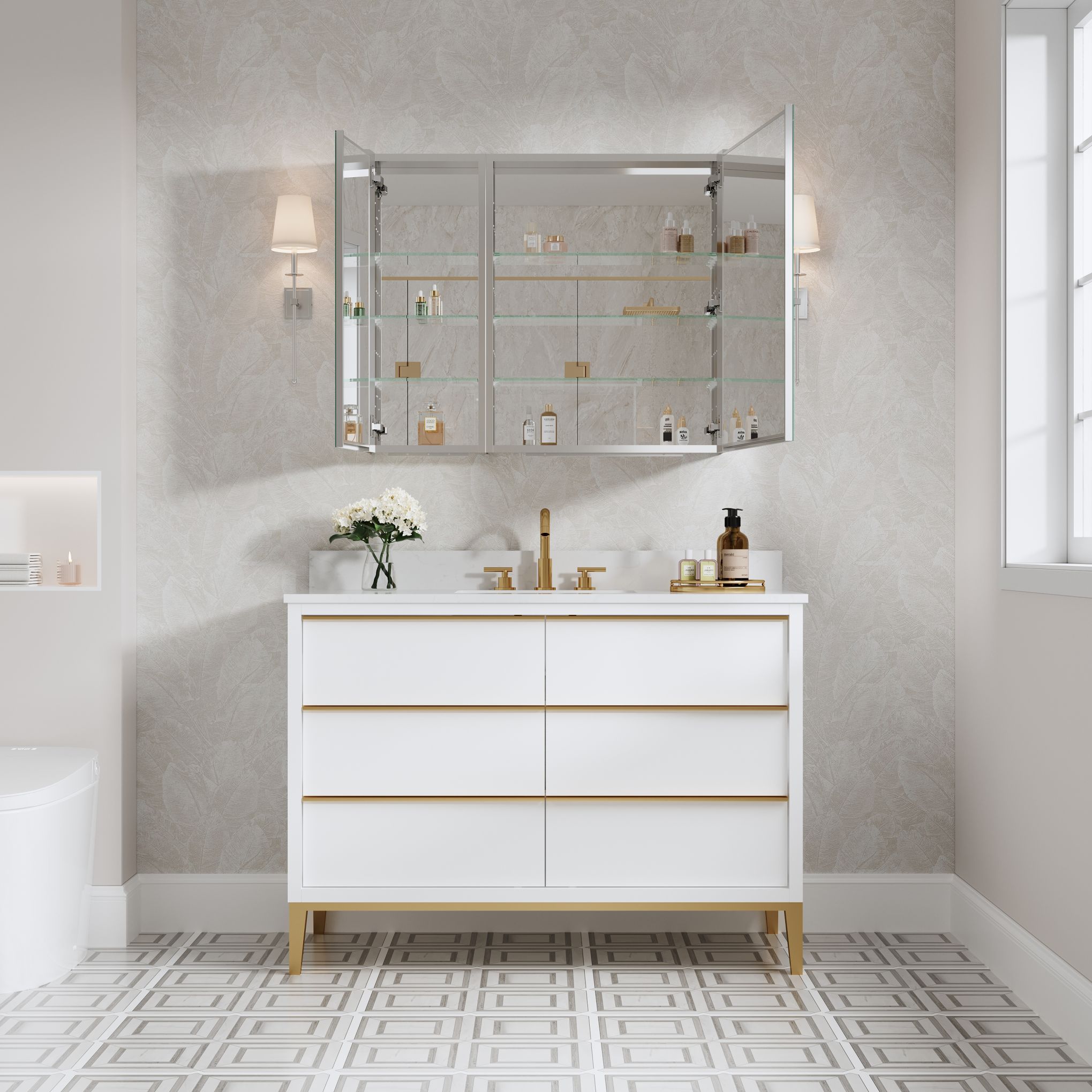 WELLFOR ROSA1224LR Bathroom-Medicine-Cabinets - View #3