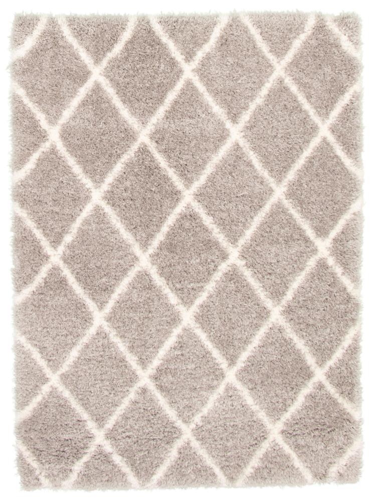 ECARPETGALLERY 324595 Agadir Diamond 7 x 10 (ft) Loomed Polypropylene Grey Rectangular Indoor Geometric Moroccan Area rug