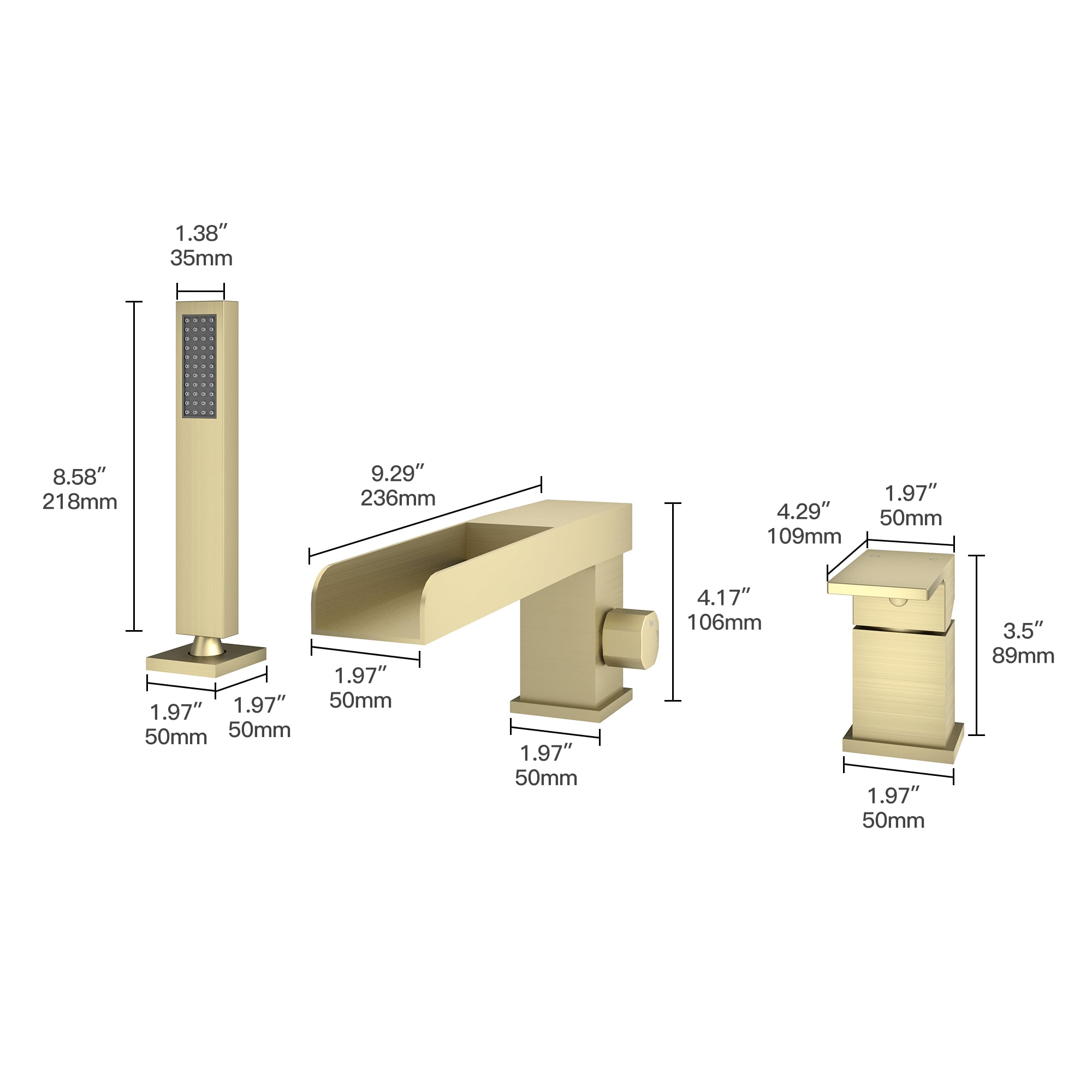 CASAINC TC02-CP Roman-Tub-Faucets - View #3