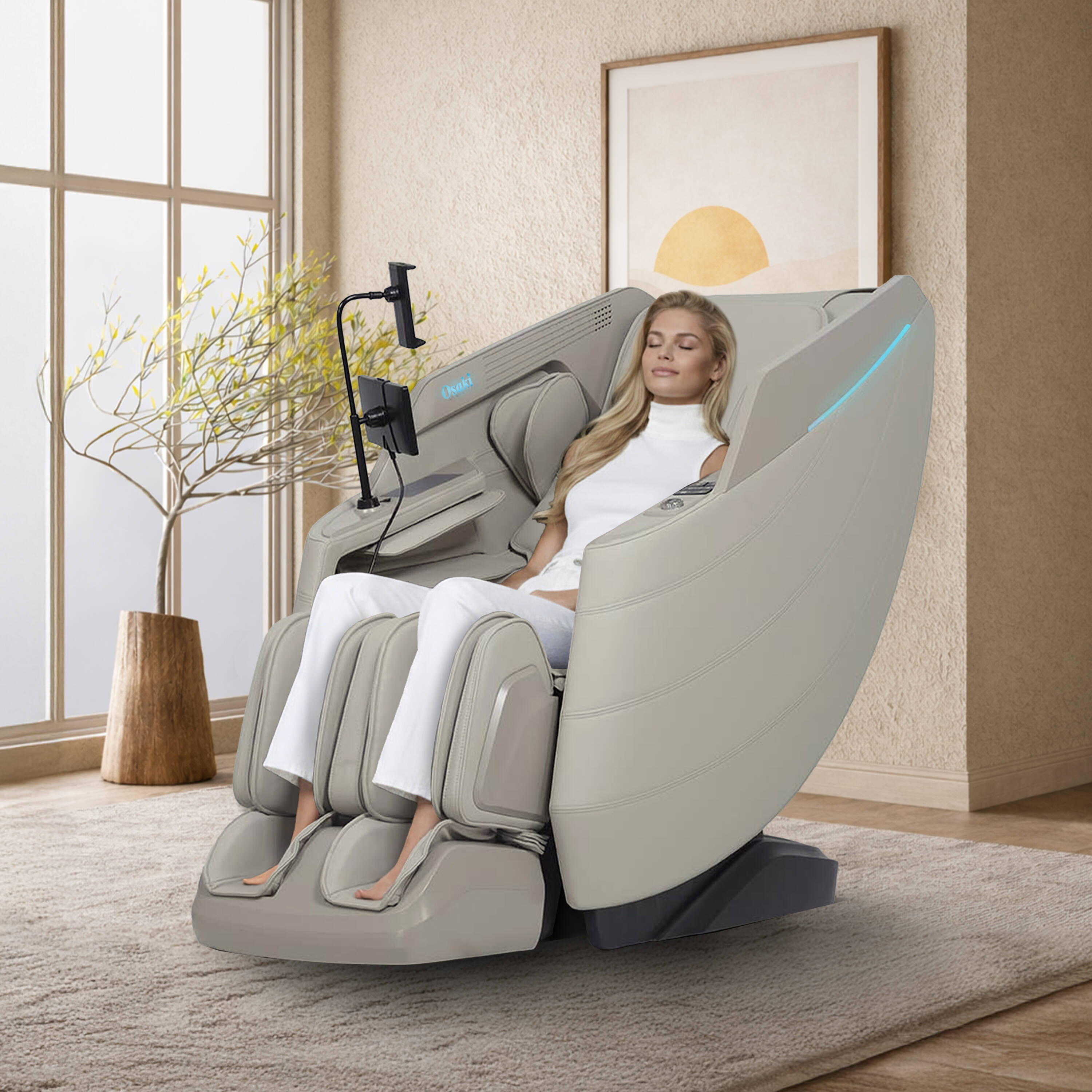 Osaki Ventura 3D+ SL-Track Heated Full Body Air Compression Foot Roller ...