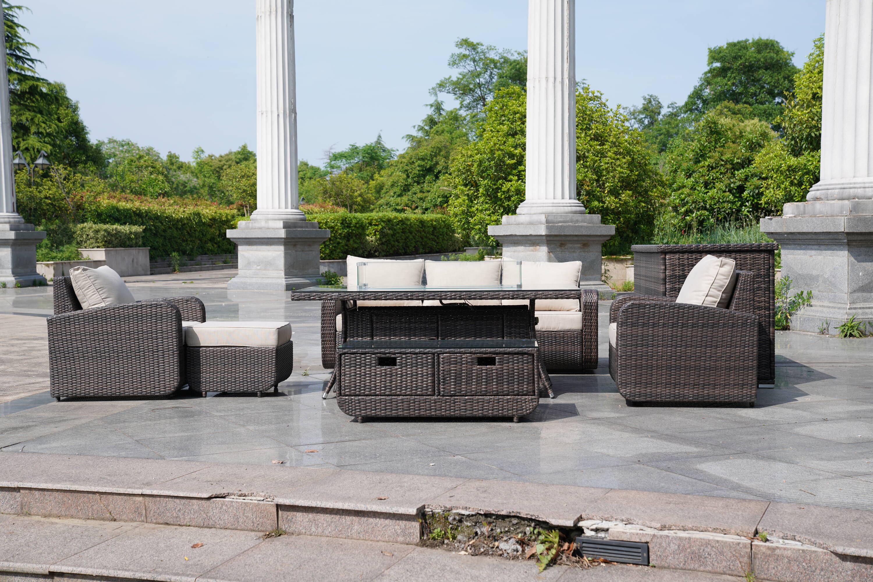 Direct Wicker DWG-06R15&3256B-BR Patio-Dining-Sets - View #4