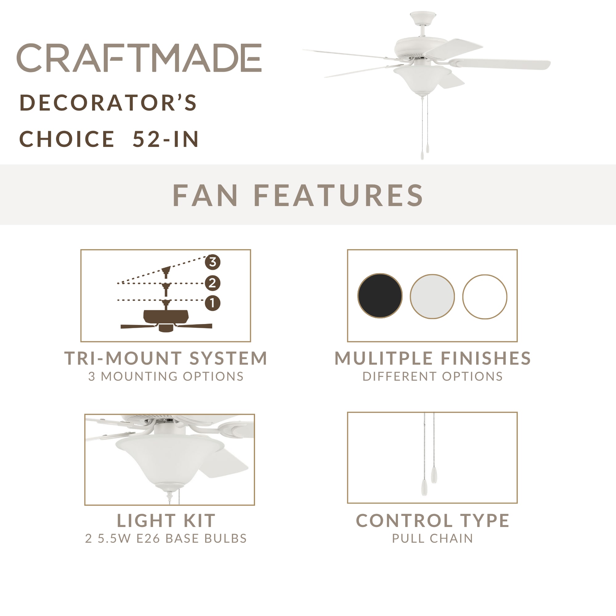 Craftmade DCF52W5C1W Ceiling-Fans - View #3