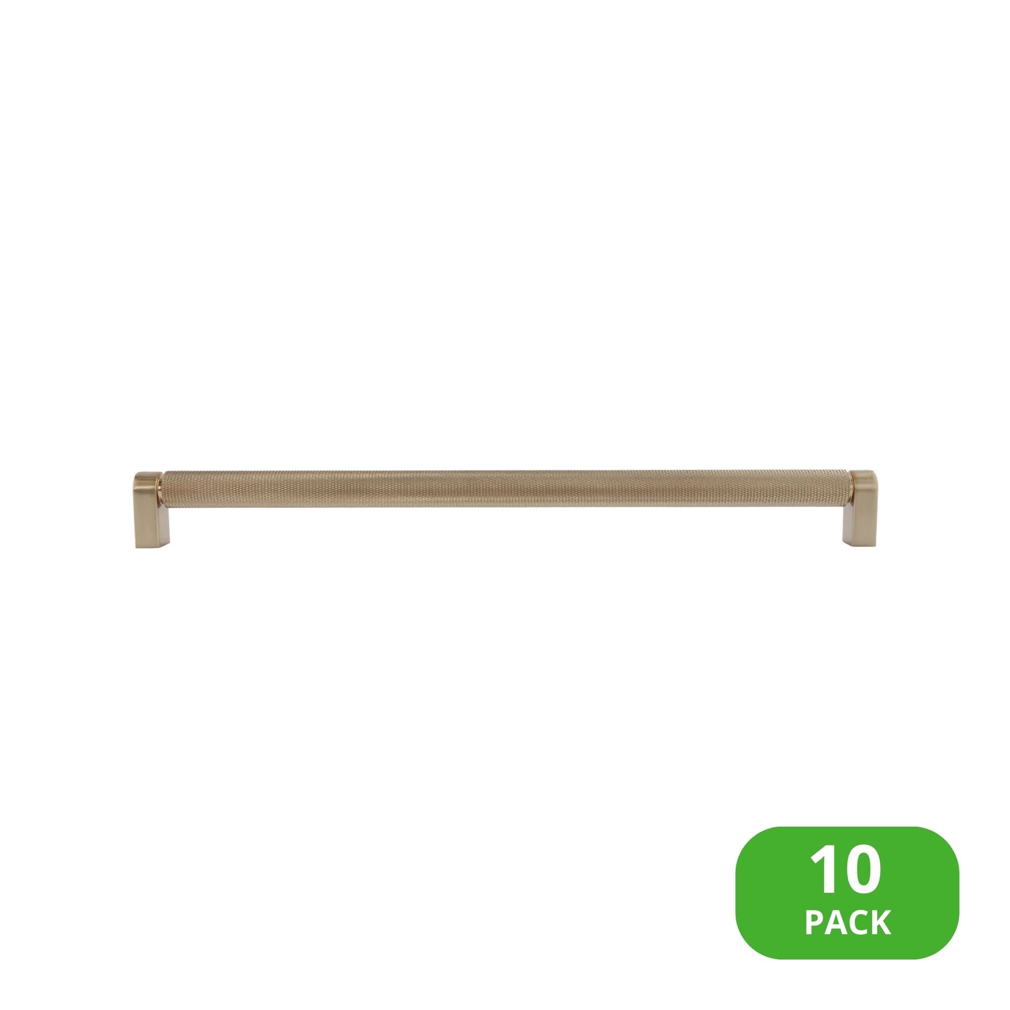 Sumner Street Home Hardware RL005019VP Kent Knurled 12-in , 305mm Center to Center Satin Brass Cylindrical Bar 10 -Pack