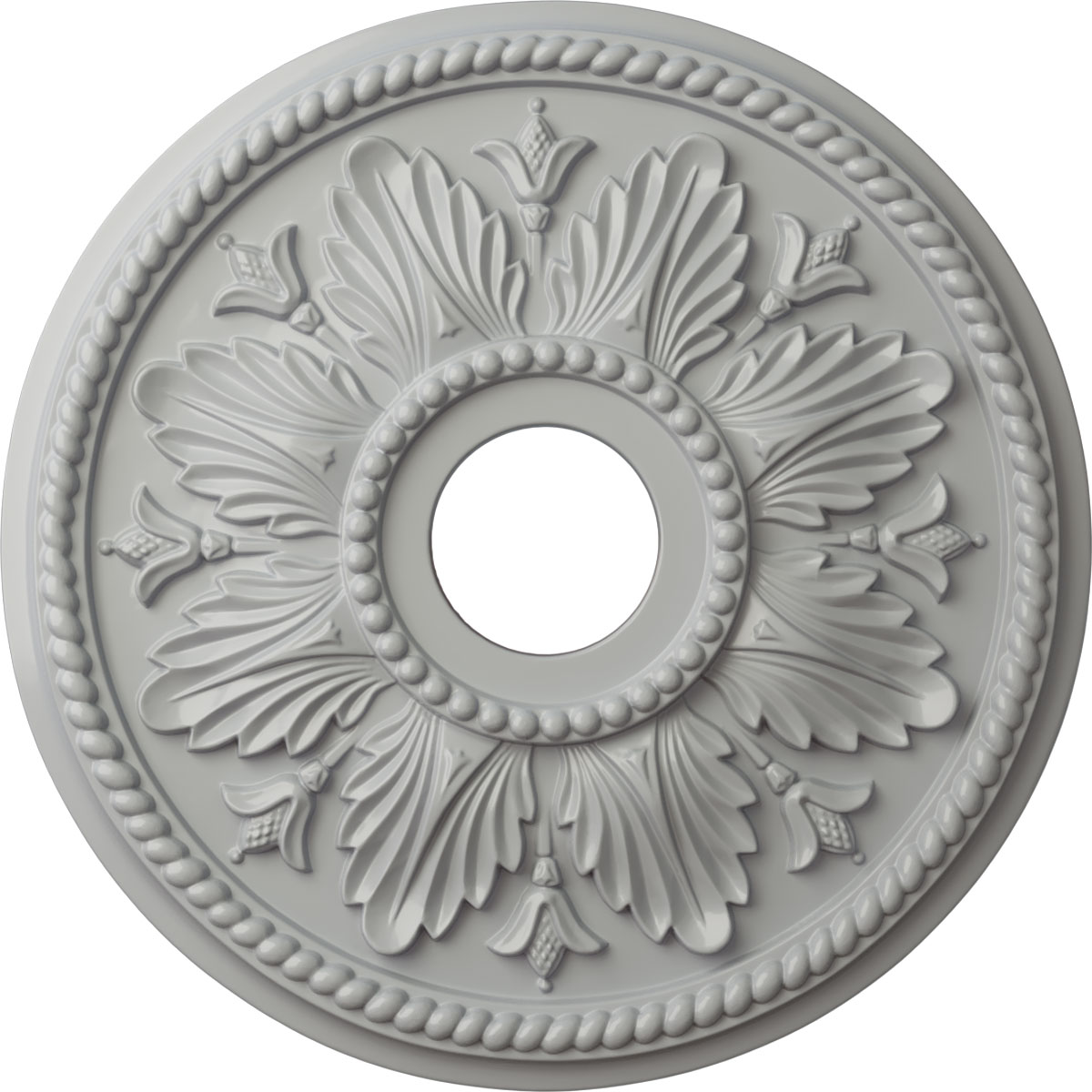 Ekena Millwork CM18ED1FRF Edinburgh 18.125-in W x 18.125-in L Painted Frost Polyurethane Whole Ceiling Medallion