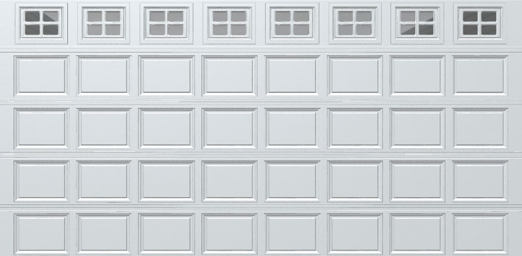 Wayne Dalton 8500CRWHSTCKI168 Classic Steel Model 8500 16-ft x 8-ft Insulated White Double Garage Door with Windows