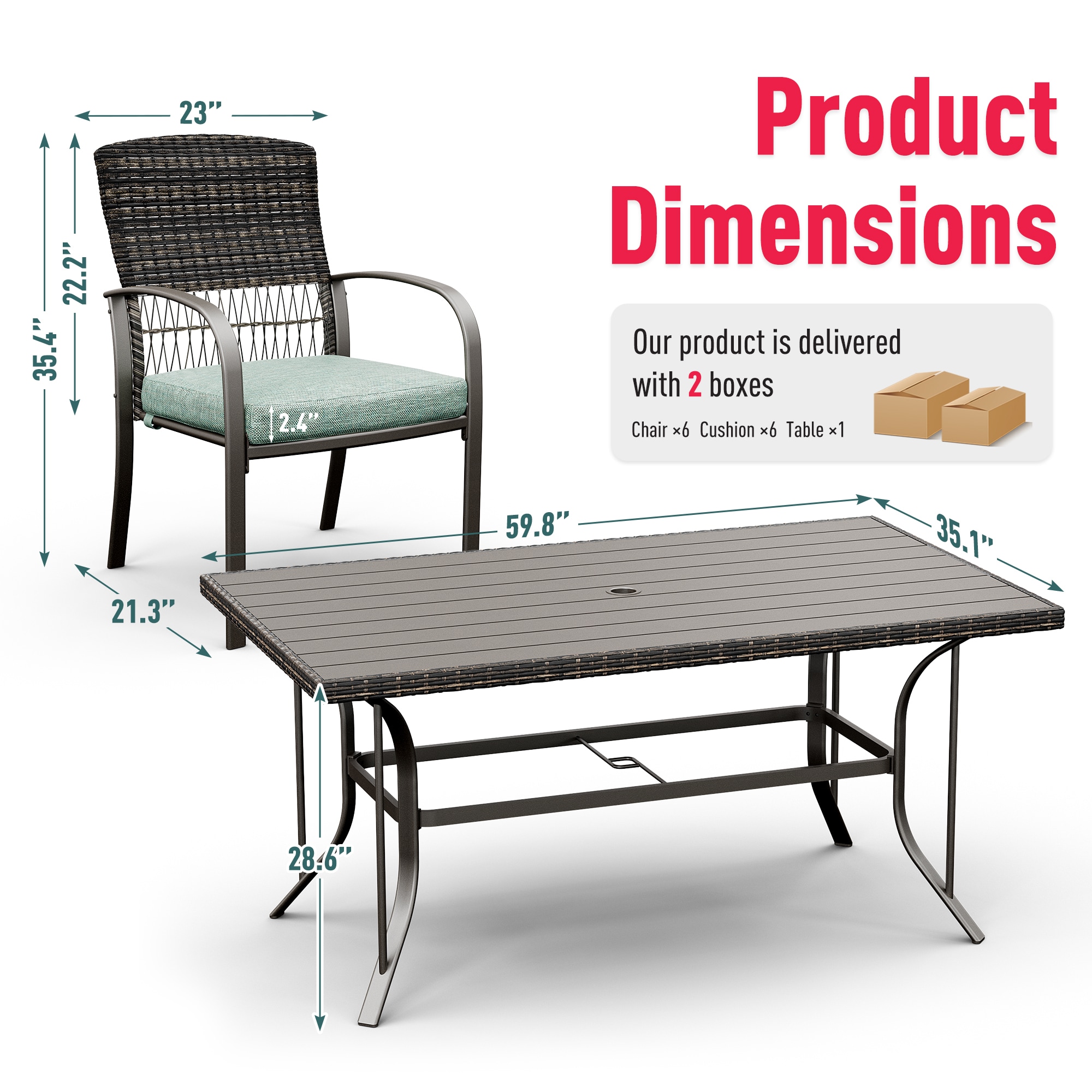 PamaPic TB-CZ-7JT-L-WL1 Patio-Dining-Sets - View #7