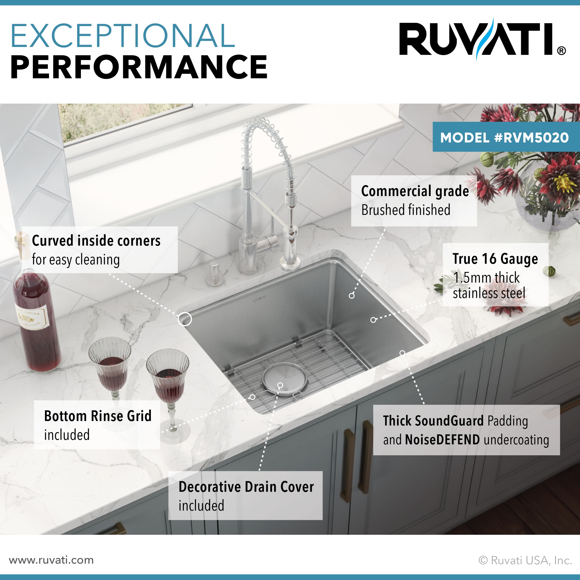 Ruvati RVM5020 Bar-Prep-Sinks - View #4