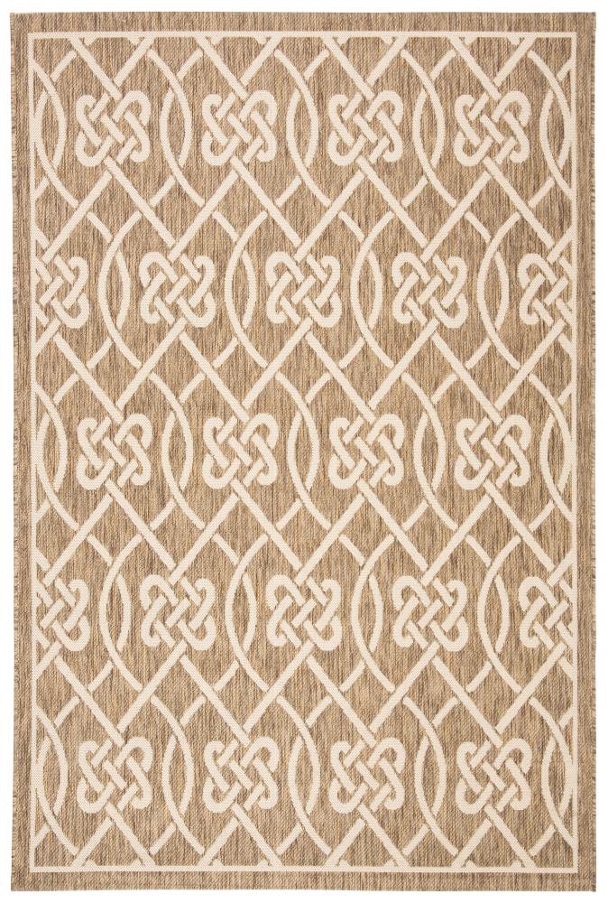 Safavieh CY6302-232-6 Courtyard Ngan 7 x 10 (ft) Loomed Polypropylene Mocha/Light Beige Rectangular Indoor/Outdoor Abstract Area rug
