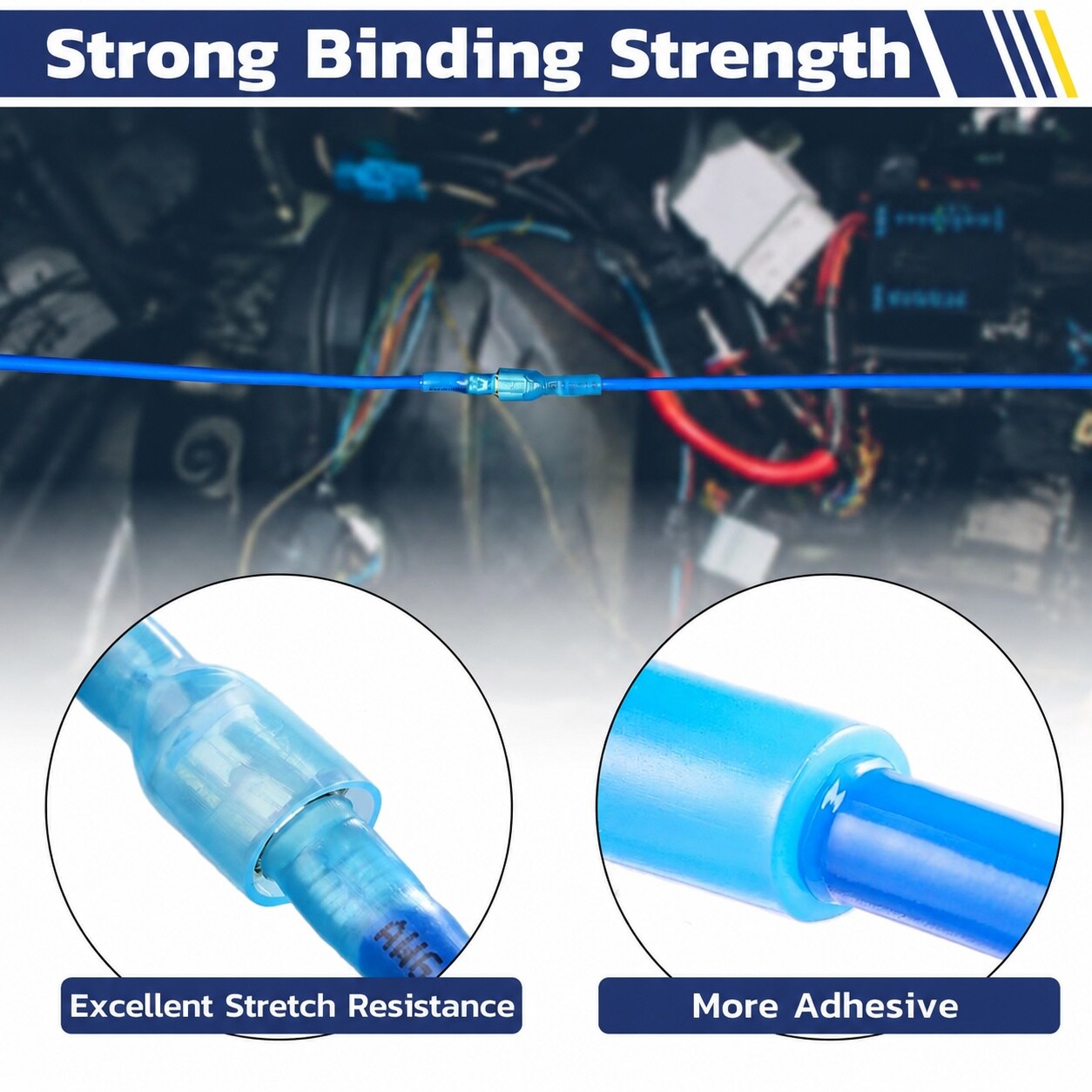 Aoibox 100 Piece Blue Heat Shrink Female Spade Connectors for 16 14 AWG ...