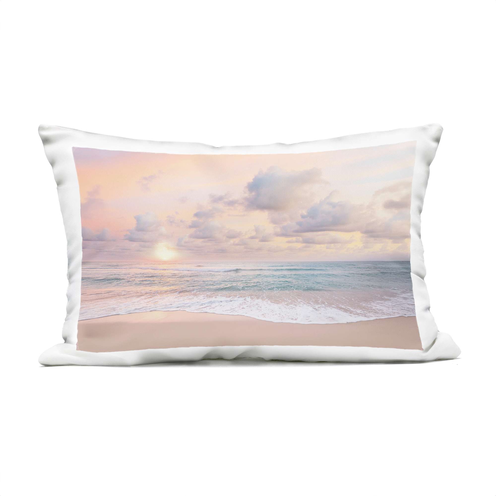 Stupell Industries PLQ-752-ORC-14X20 Cloudy Sunset Seaside Shore Outdoor Printed Pillow design by Sisi and Seb 14 x 20
