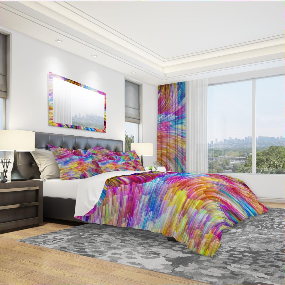 Designart BED16577-K 3 -Piece Black King Duvet cover Set