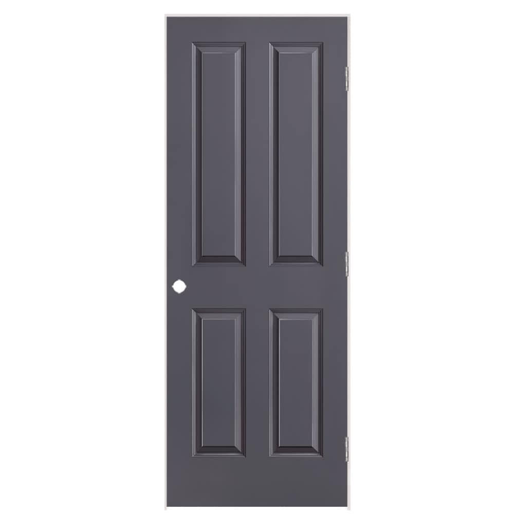 Masonite 1316563 30-in x 80-in Slate Solid core 4 panel square Left hand Smooth Prefinished Molded composite Flat Jamb Single Prehung Interior Door