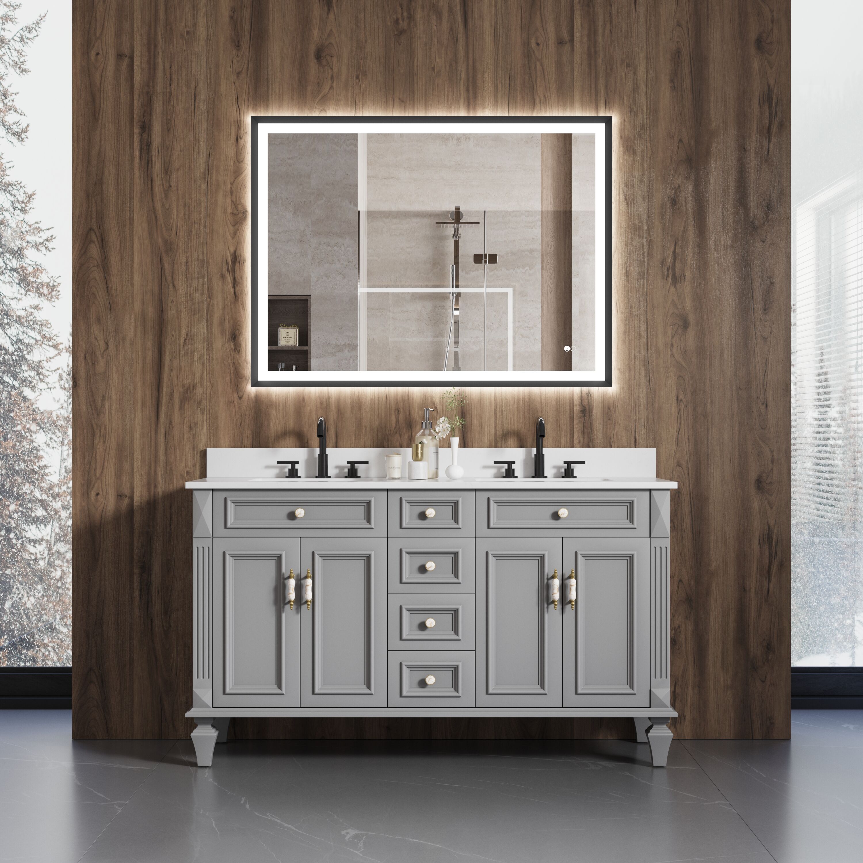 Forclover MRE-6F4836MB Framed-Bath-Mirrors - View #8