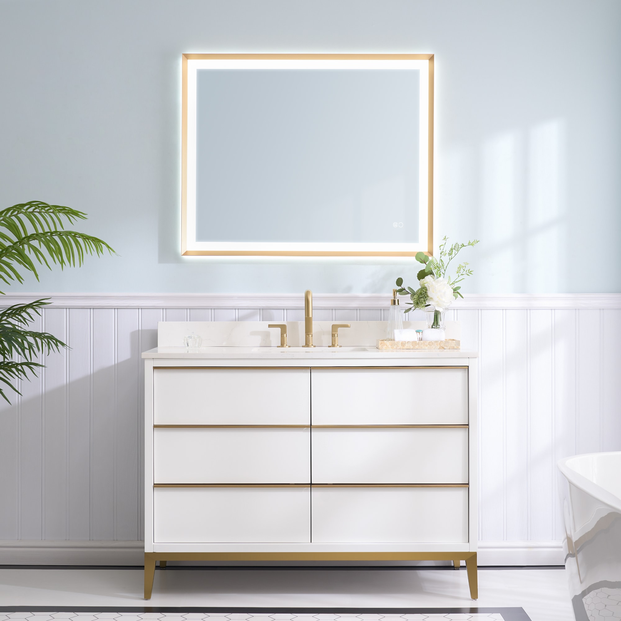 WELLFOR NOLAN48QZ-WT Bath-Vanity-Combo - View #3