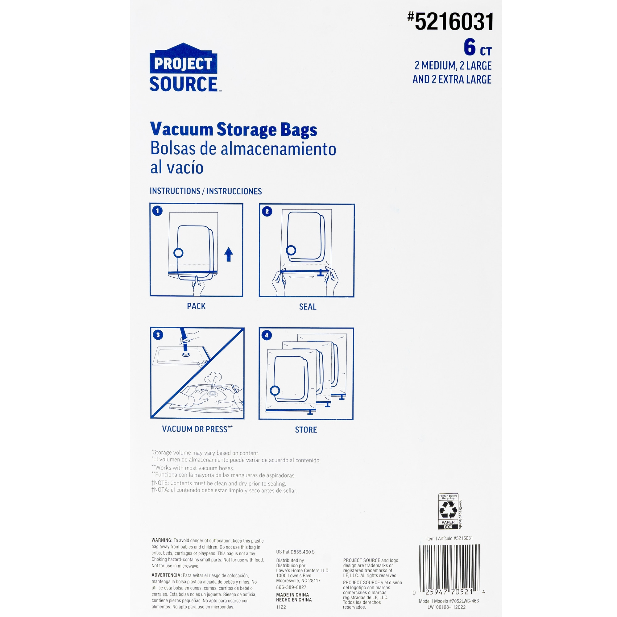 Honey-Can-Do 25-Count 25 Vacuum Seal Storage Bags in the Plastic Storage  Bags department at
