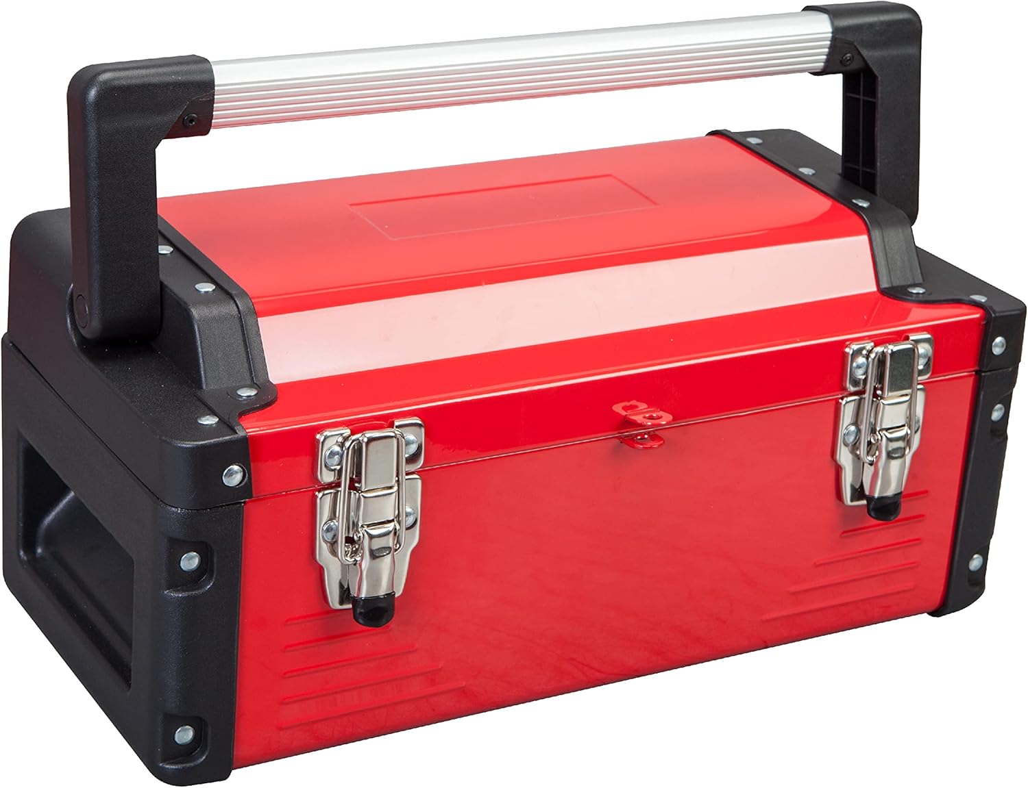 Etokfoks  Metal Tool Box Steel 16 in Tool Organizer Durable Portable Storage with Alum Alloy Handle and Tray