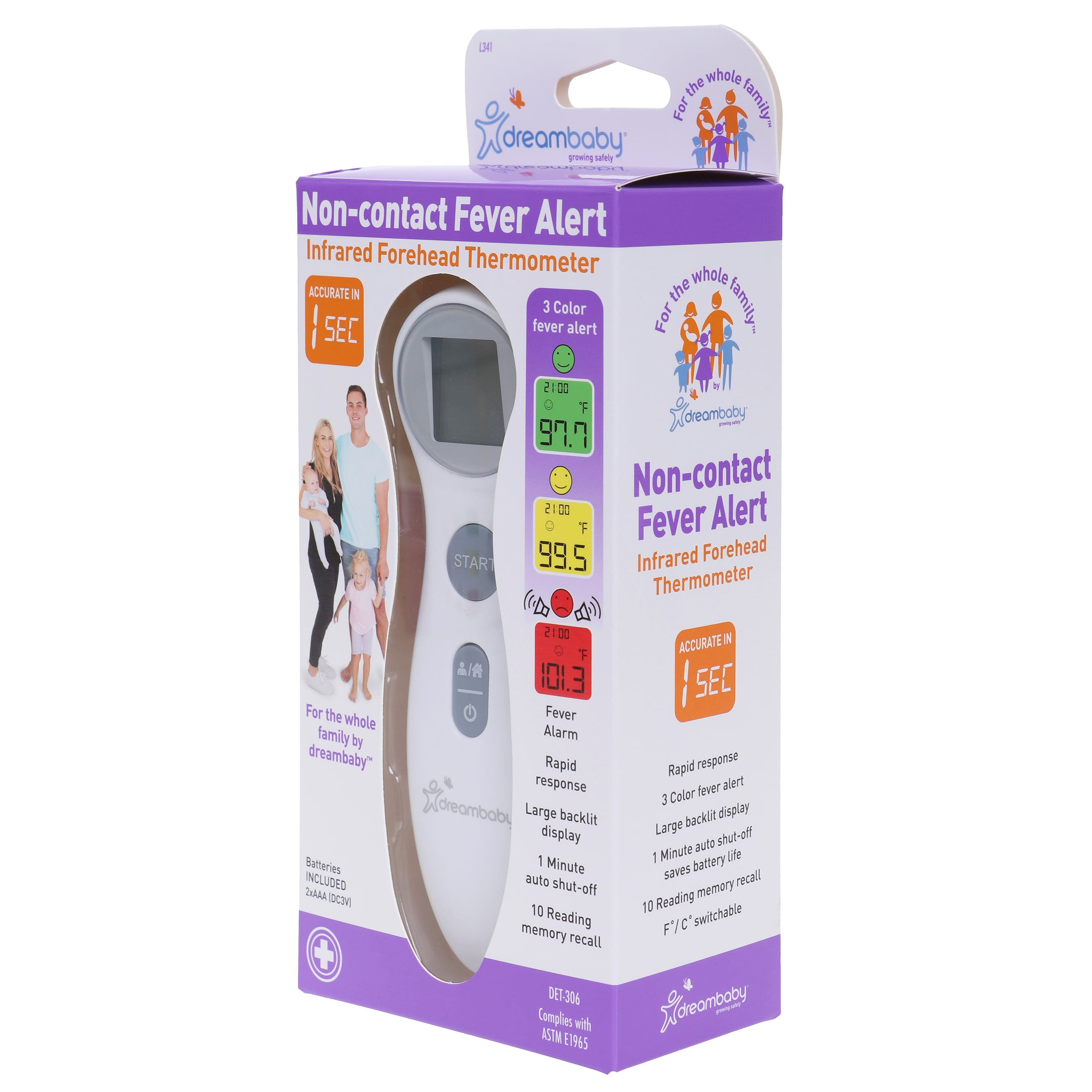 Non-contact fever alert infrared forehead thermometer