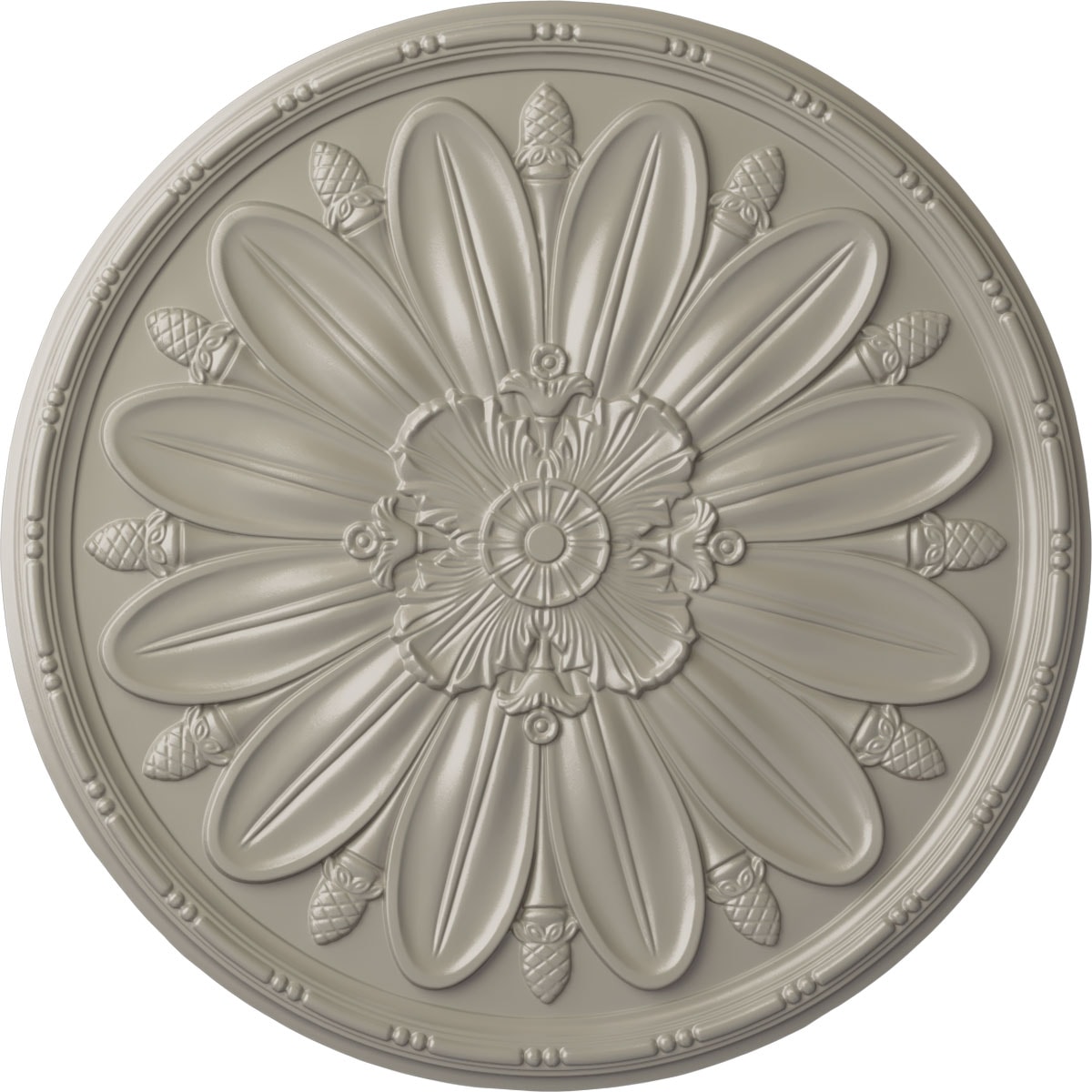 Ekena Millwork CM40DLPWS Delfina 40-in W x 40-in L Painted Pearl White Polyurethane Whole Ceiling Medallion