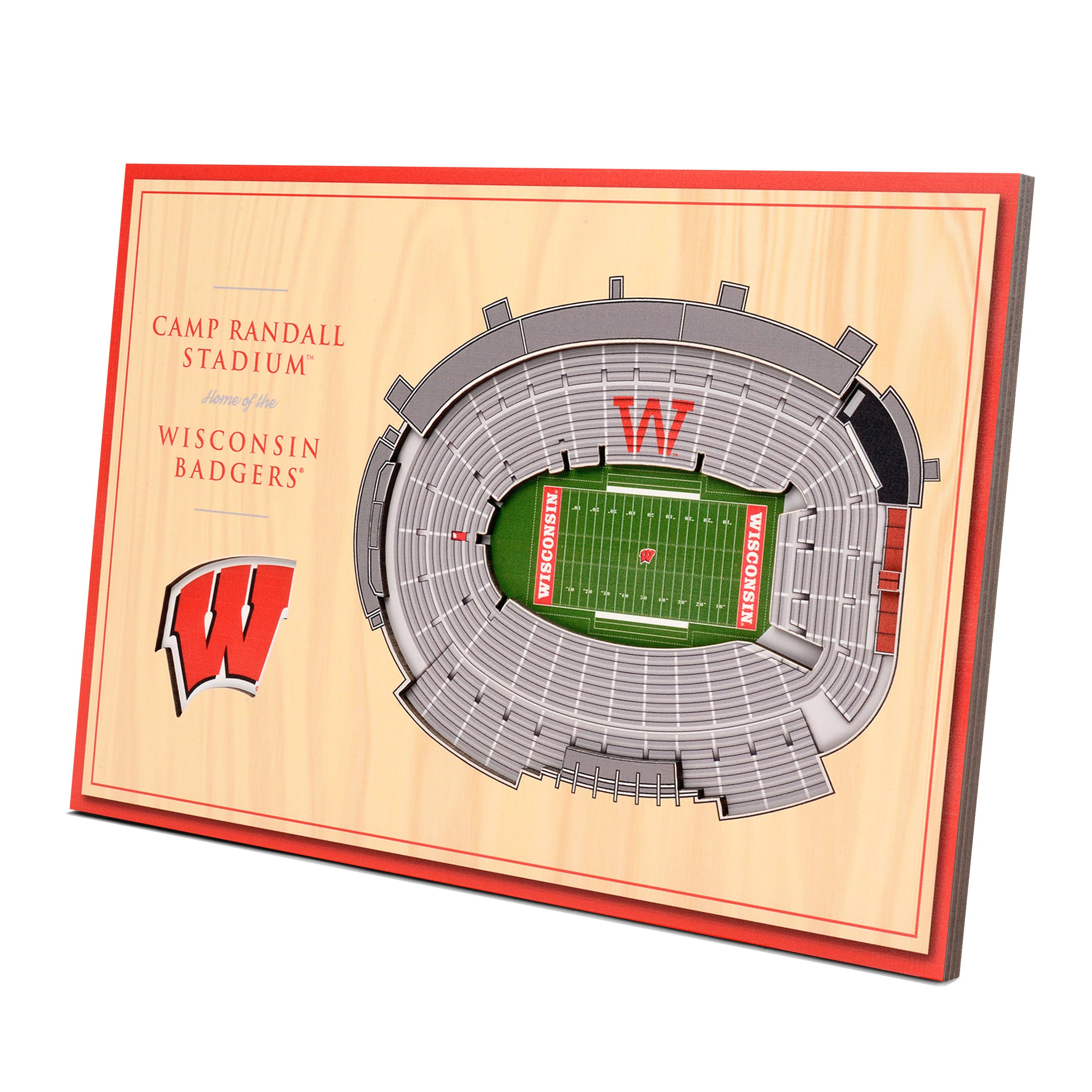 StadiumViews 8490914 Wisconsin Badgers YouTheFan NCAA Wisconsin Badgers 3D Desktop Display - Camp Randall Stadium YouTheFan Team Colors Floater frame 8-Inches H x 12-Inches W Sports 3D art