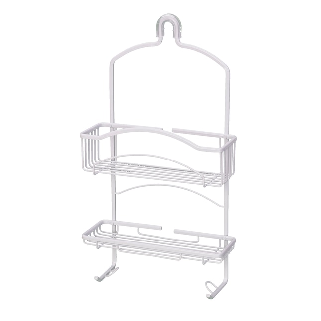 White Aluminum 2-Shelf Hanging Shower Caddy 21-in x 11.5-in x 4.75