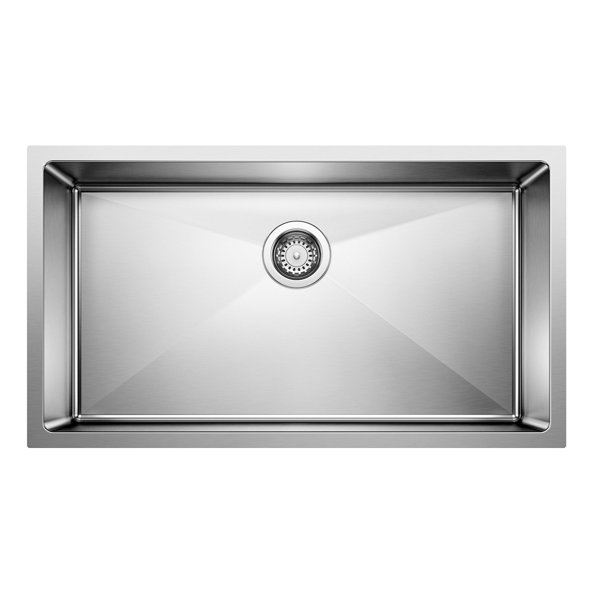 BLANCO 519548 Quatrus Undermount 32-in x 18-in Refined Brushed Stainless Steel Single Bowl Kitchen Sink