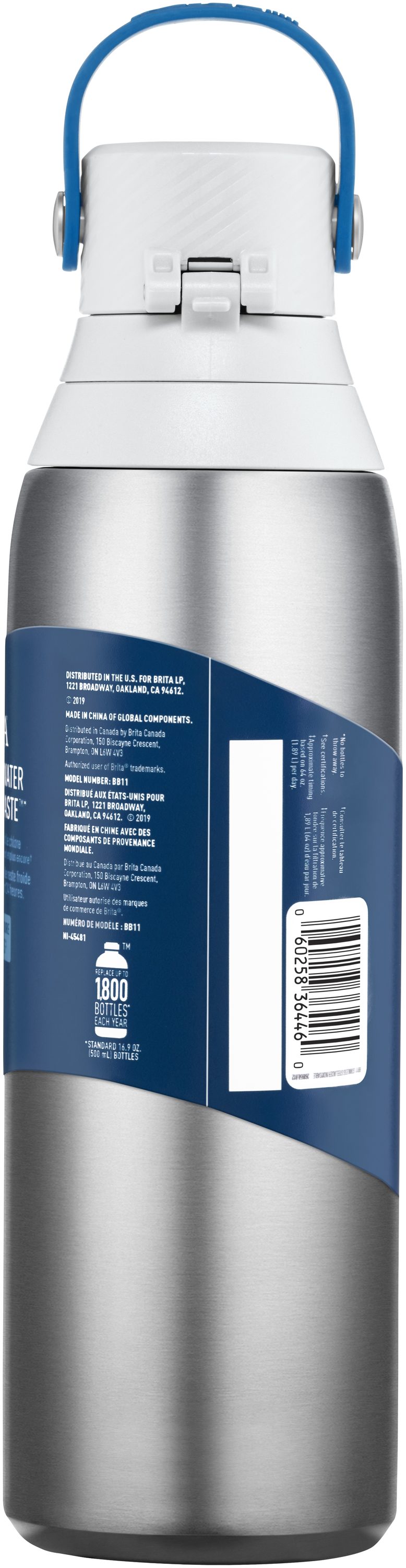  Brita Insulated Filtered Water Bottle with Straw, Reusable,  Stainless Steel Metal, 20 Ounce: Home & Kitchen