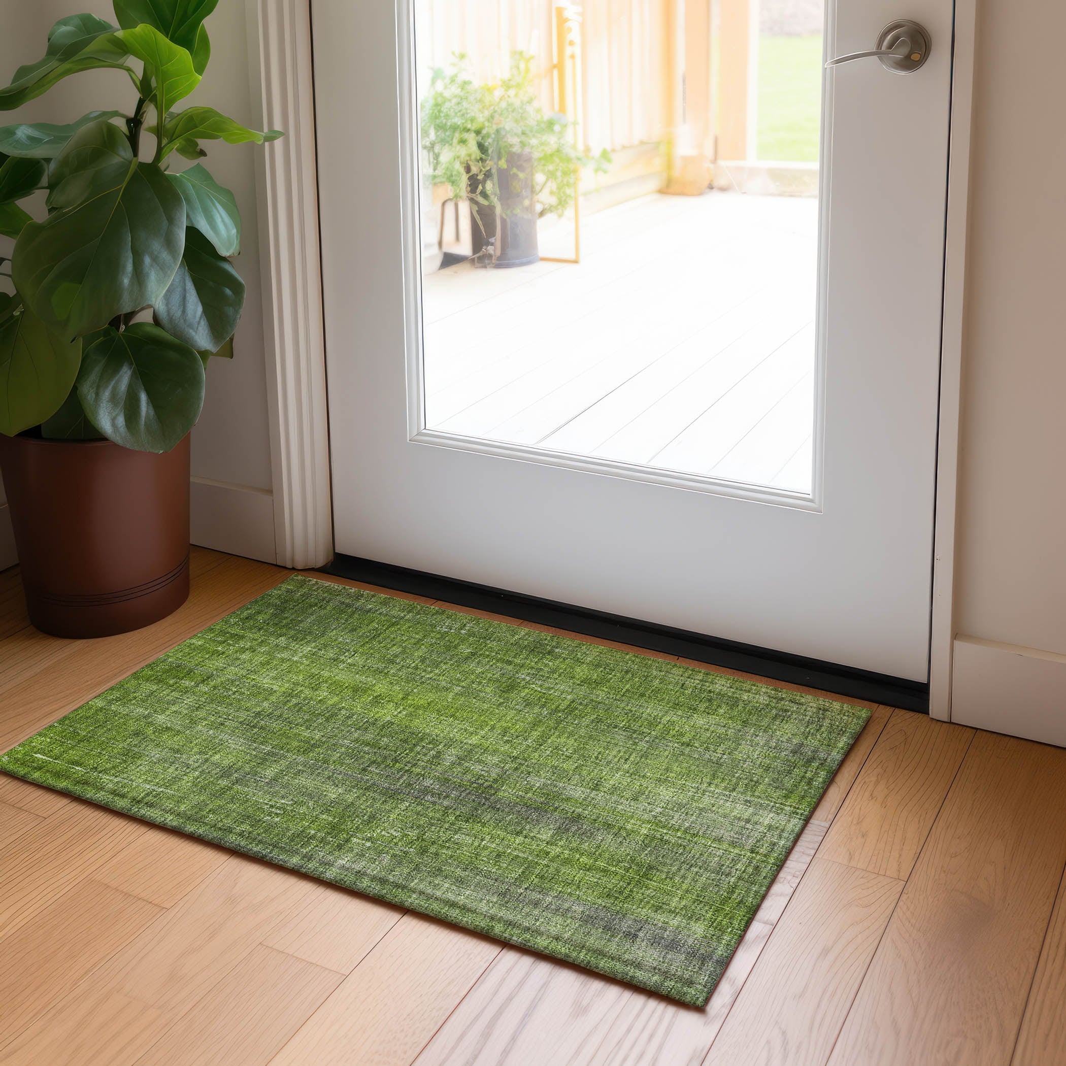 Addison Rugs ACN552GE20X30 Chantille ACN552GE 2 x 3 (ft) Polyester Green Rectangular Indoor/Outdoor Abstract Machine washable Area rug