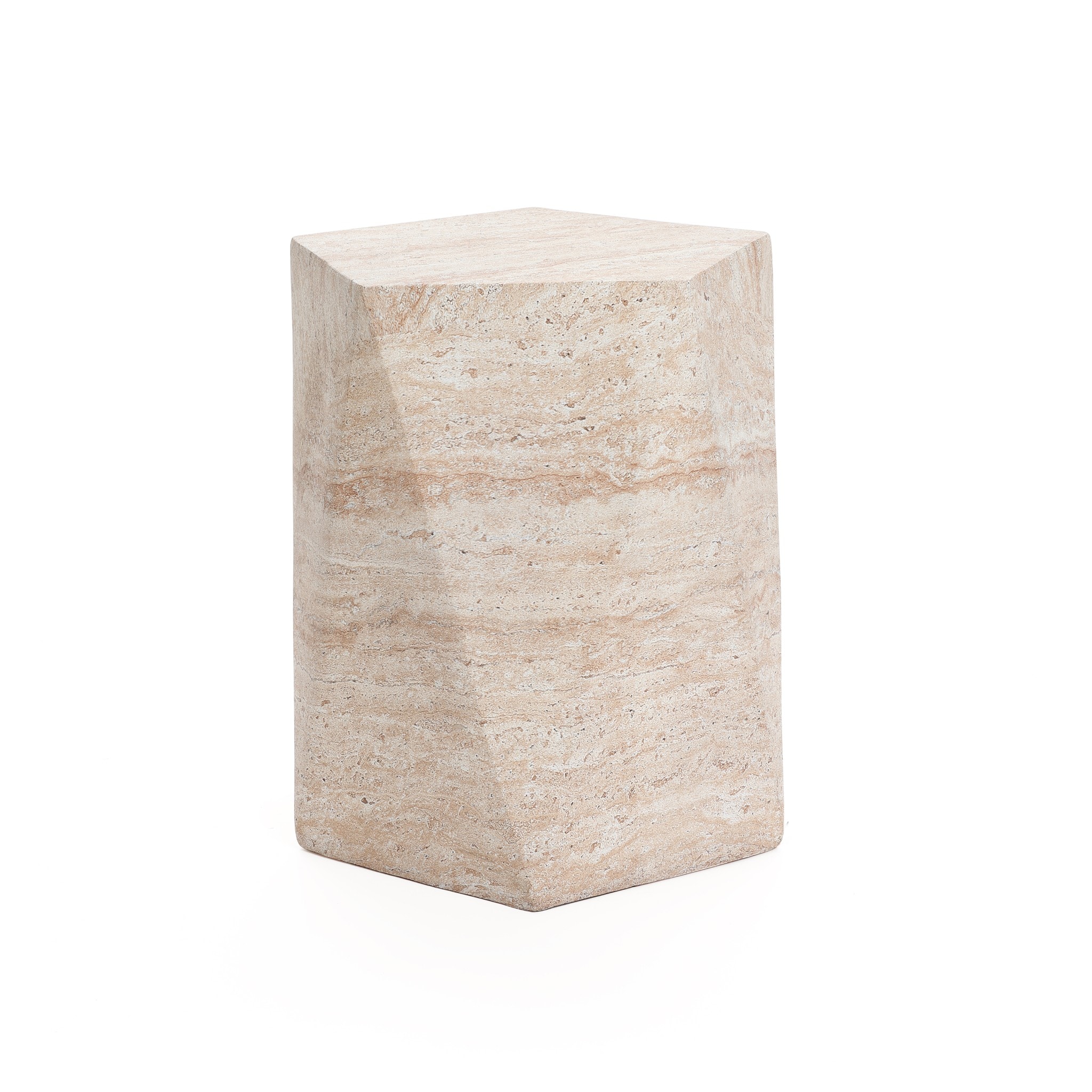 LuxenHome WHOF2408 15.35-in W x 18.78-in H White Concrete Round Modern End Table