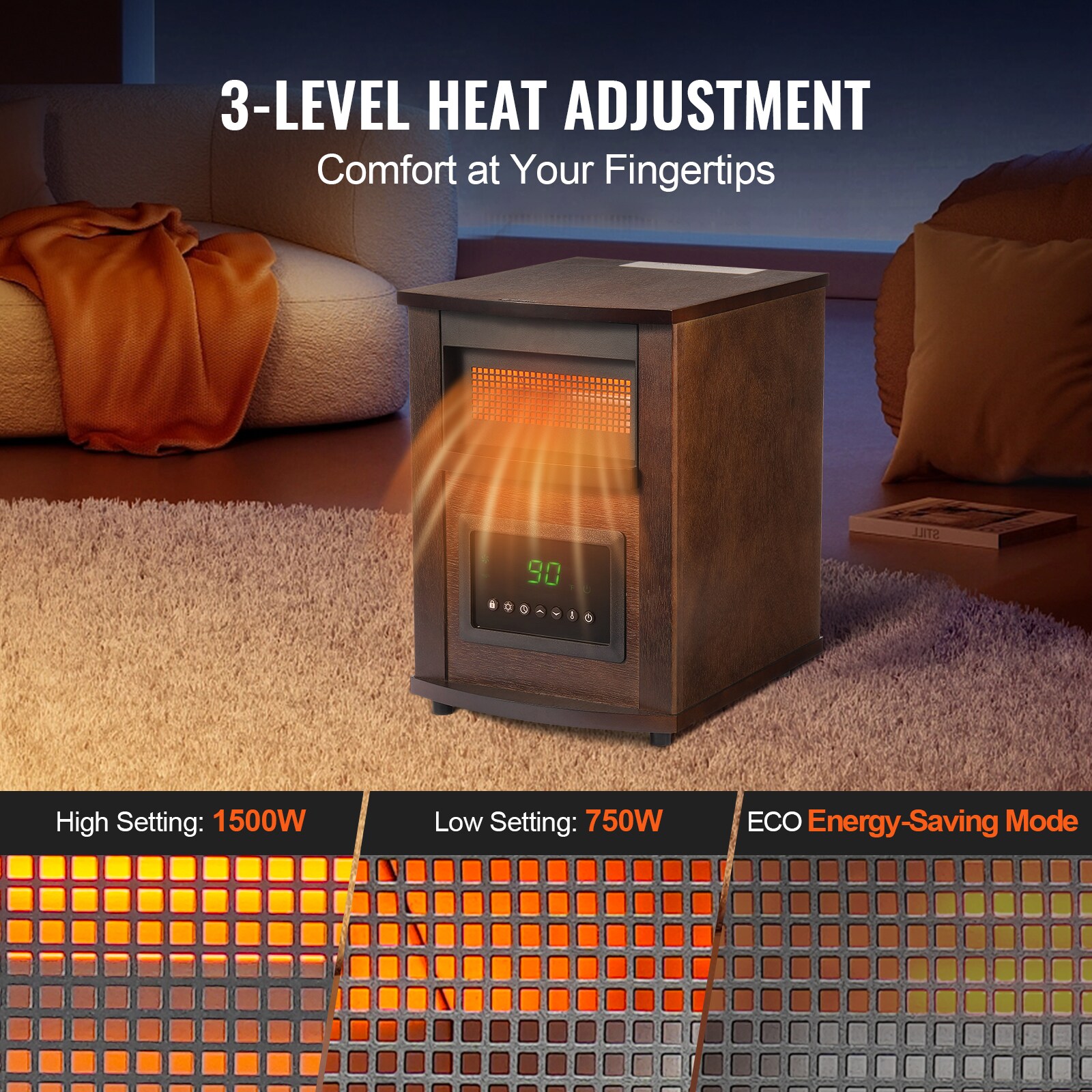 VEVOR HWXJRQXXMX15WWJT9V1 Portable-Electric-Heat - View #8