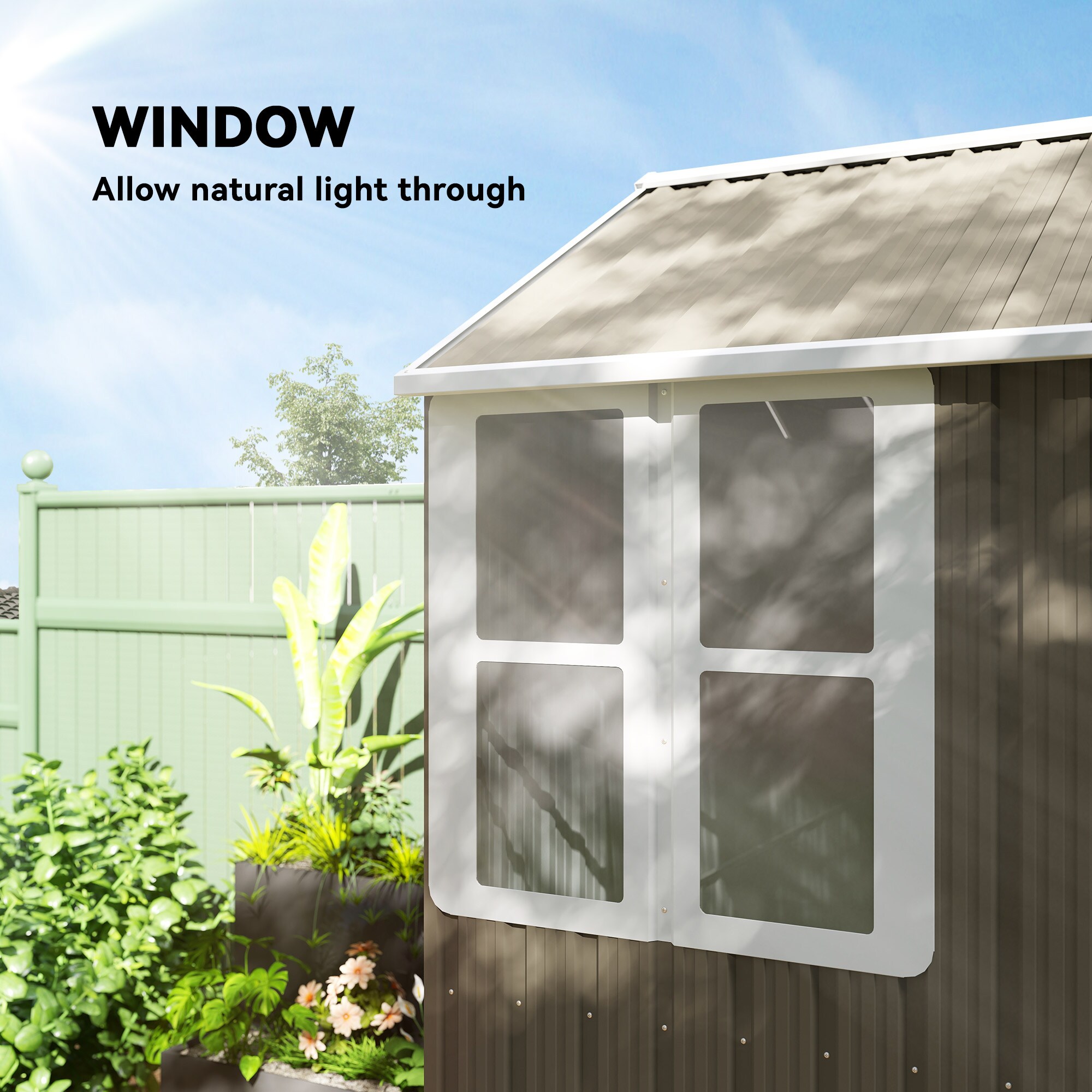 Outsunny 845-331V01GY Metal-Storage-Buildings-Sheds - View #8