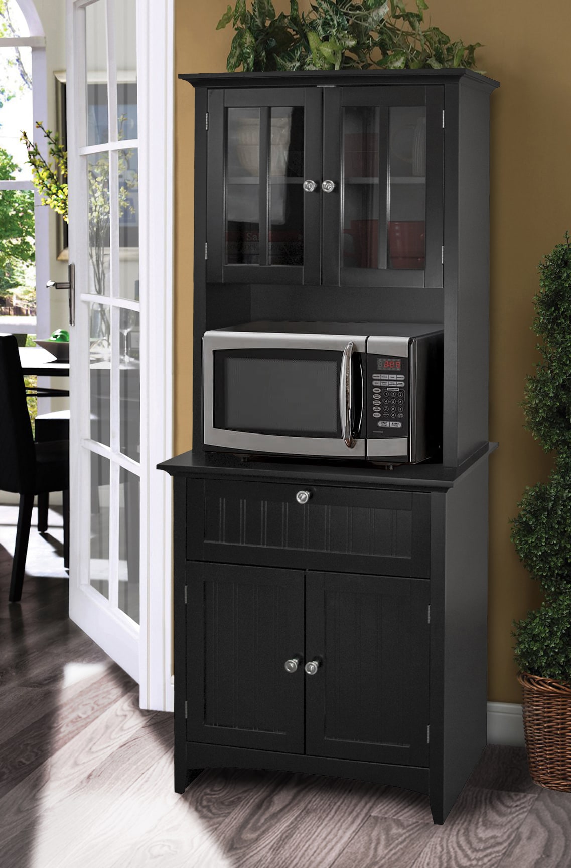 Microwave/Coffee Maker Utility Cabinet in Black