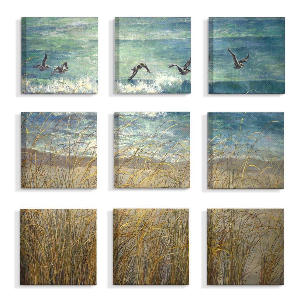 Stupell Industries NPS-131-CN-9PC-12X12 Laurie Snow 12-in H x 12-in W Abstract Print on Canvas