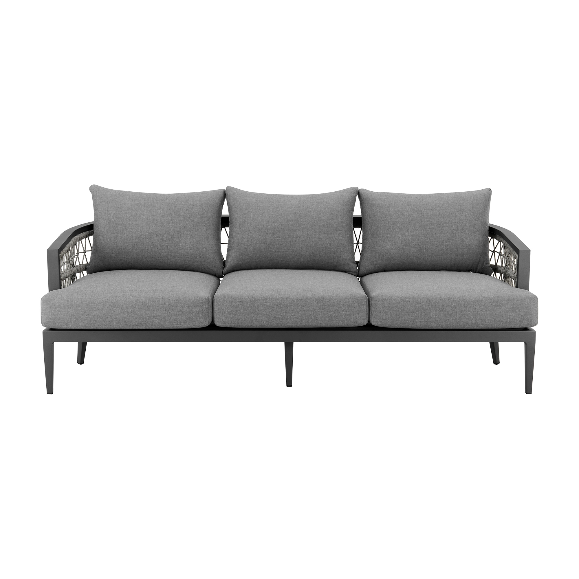 Armen Living SETODZE4GRY 4 -Piece Patio Sofa Conversation Set with Gray Cushions