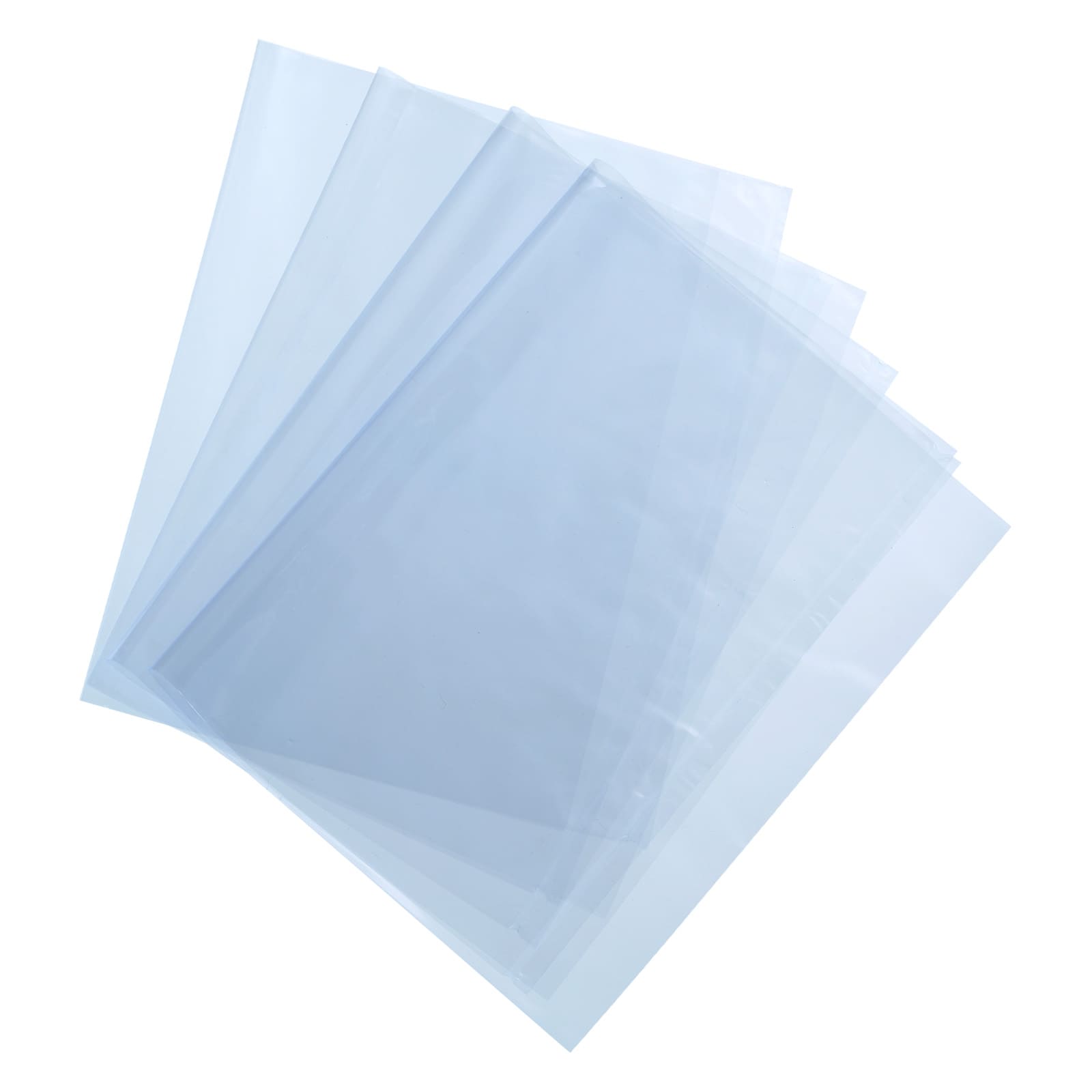 Unique Bargains 100Pcs 15.7x10 Inch Shrink Wrap Bags Blue Clear PVC Heat Shrink Wrap for Gift Basket Bath Soaps Candles and Homemade DIY Projects