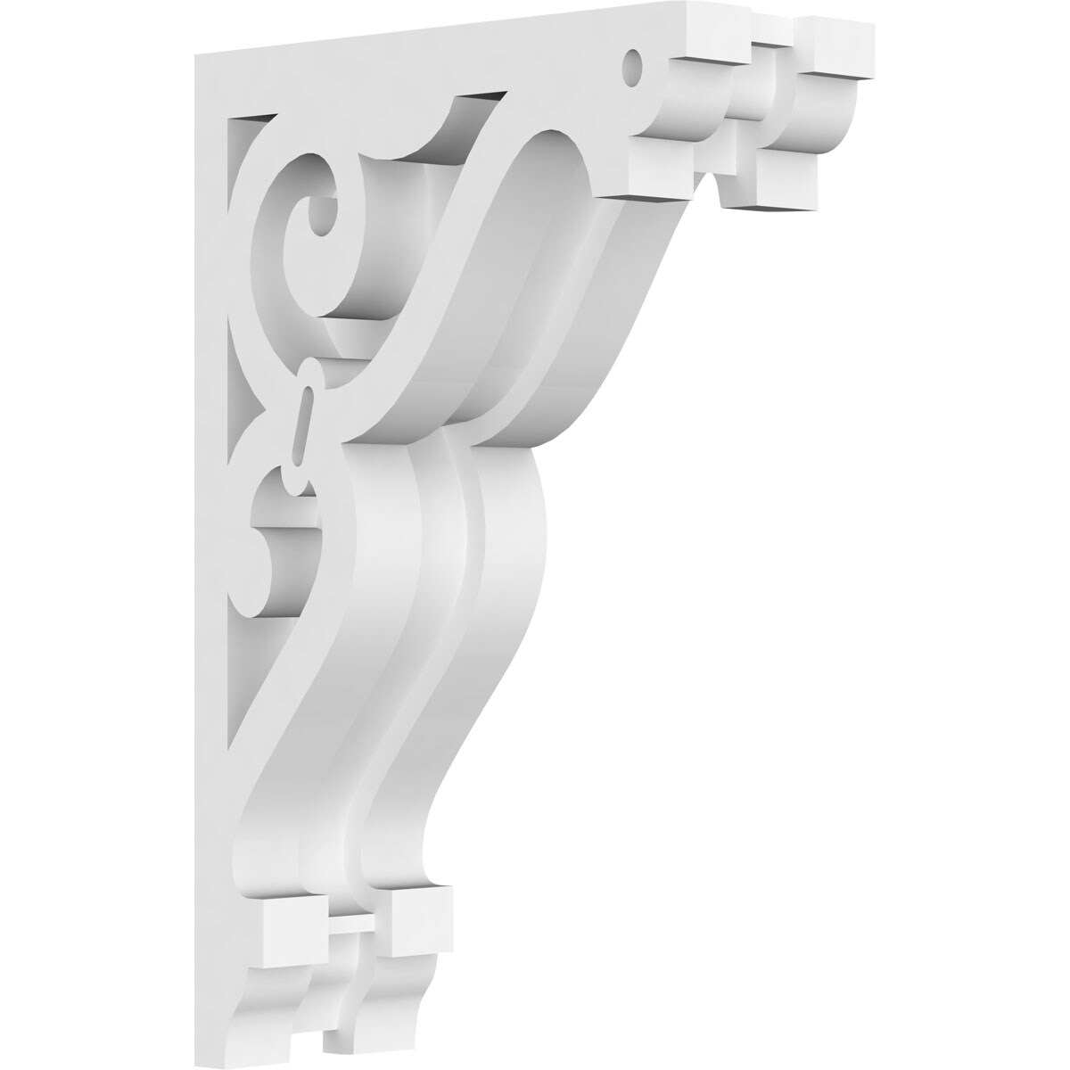 Ekena Millwork CORP01X04X07FI 1.875-in x 4.5-in x 7-in Finley Unfinished White PVC Paintable Corbel