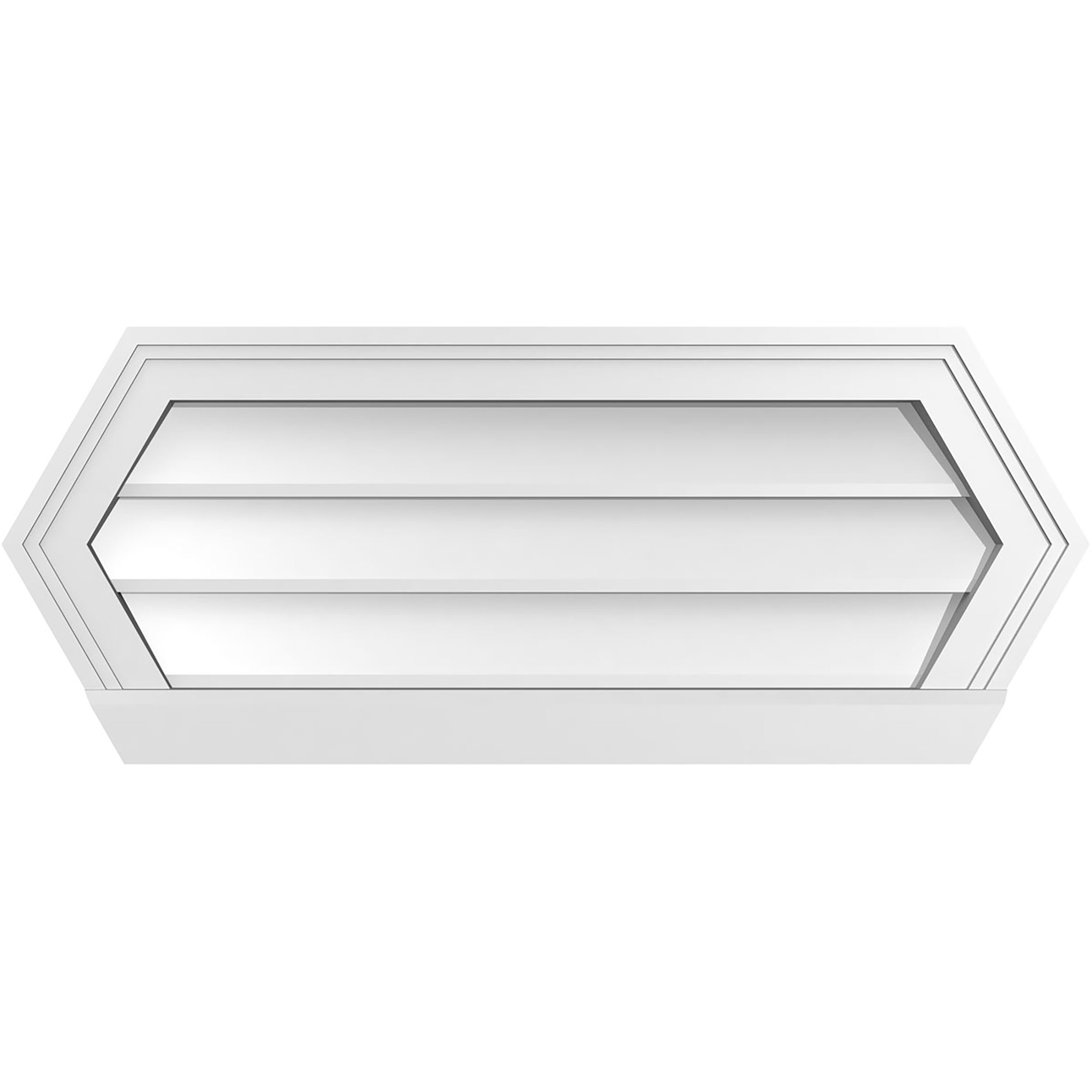 Ekena Millwork GVPHP30X1203SN 30-Inches x 12-Inches Off-white Peaked PVC Gable Louver Vent