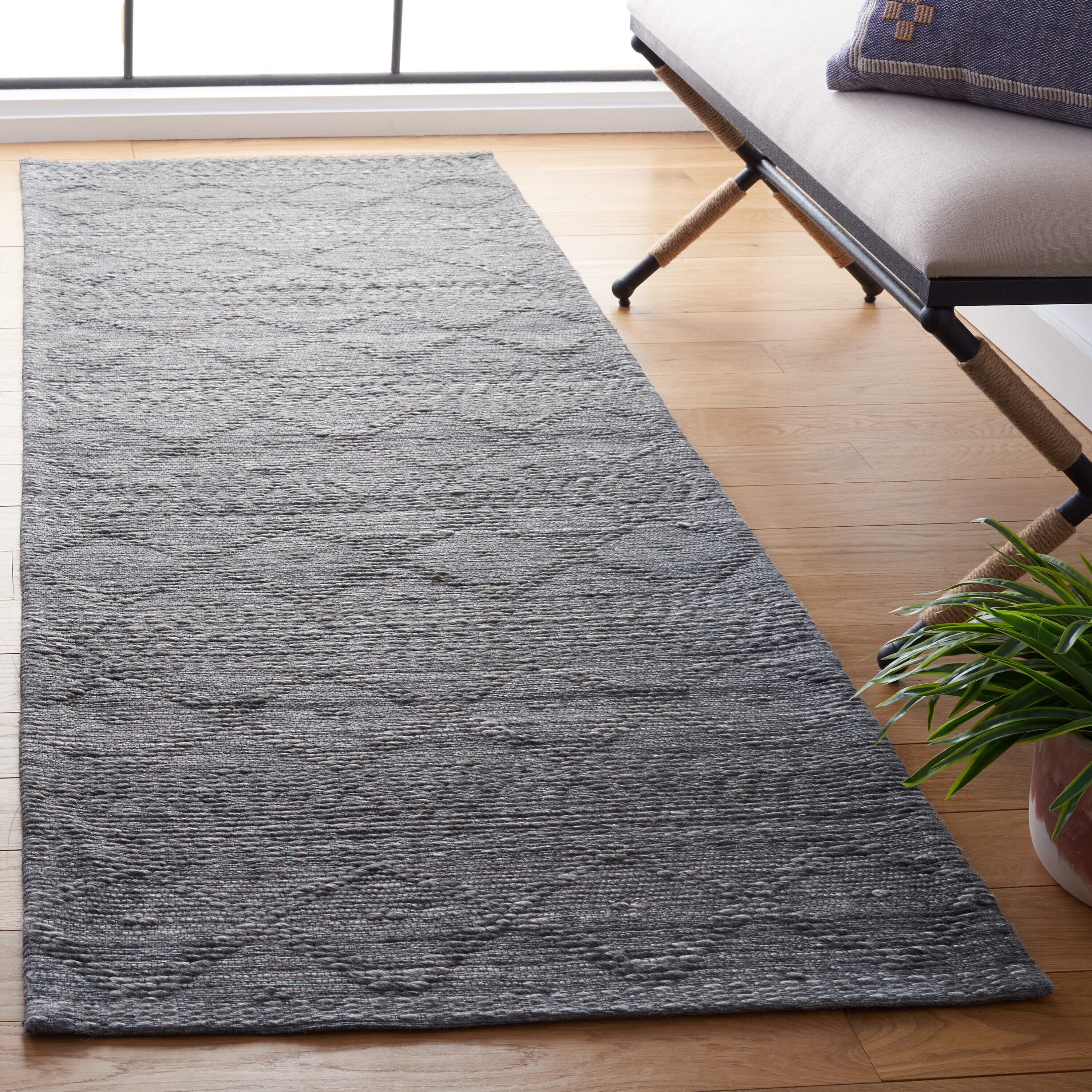  Marbella 751 Gray Bohemian 2ft-3in x 8ft Runner Rug
