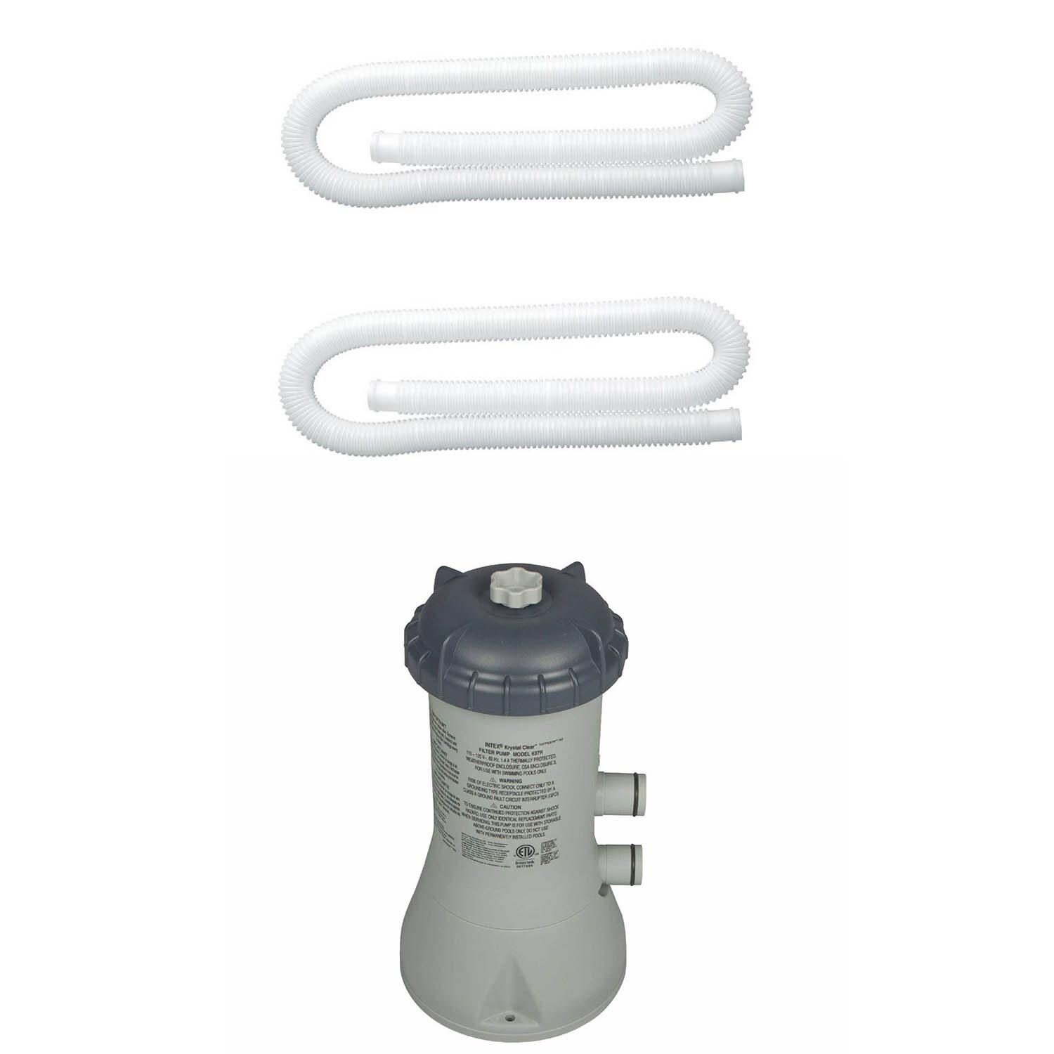 Intex 177293  1.25In Dia. Pool Pump Replacement Hose (2 Pack) and 1000 GPH Filter