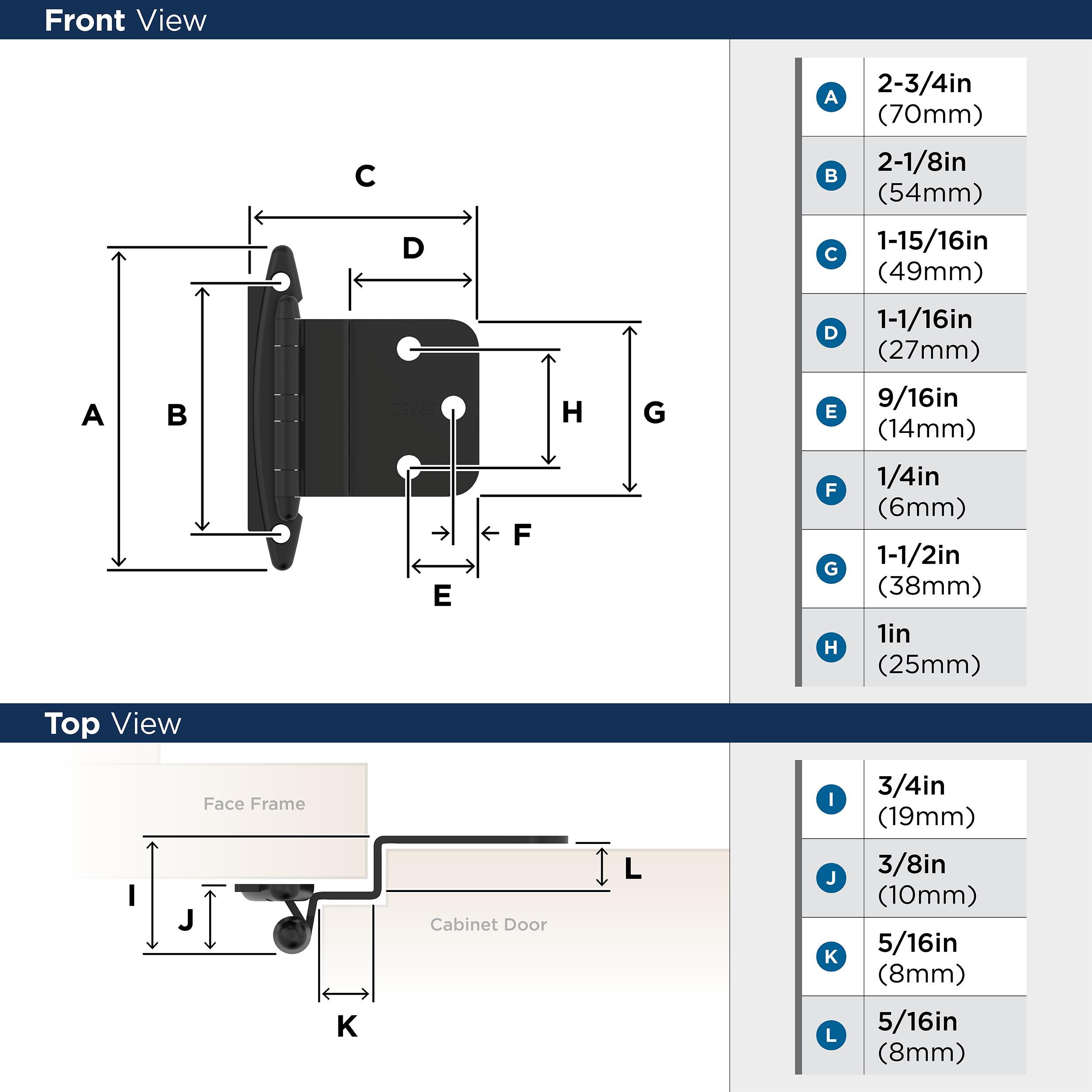 Amerock BPR3417FB Cabinet-Hinges - View #3