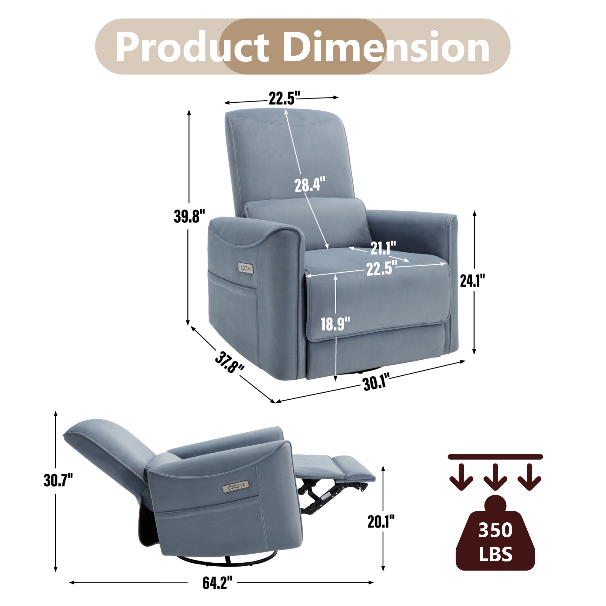 Boyel Living BL-CM812BL recliners - View #3