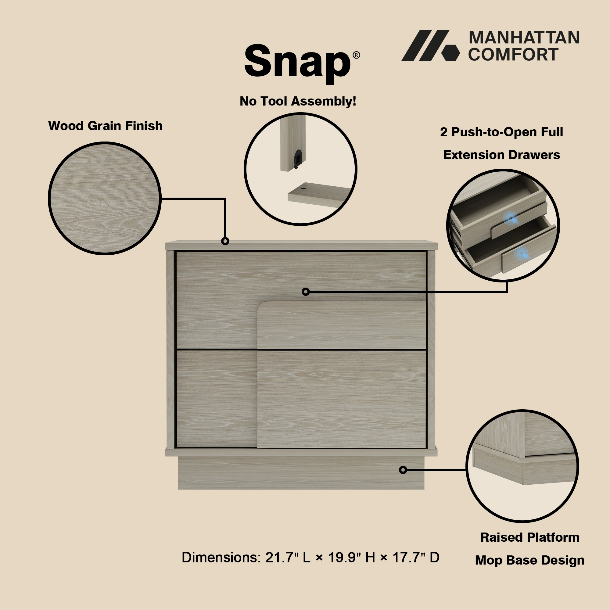 Manhattan Comfort 2-NS003-OK nightstands - View #4