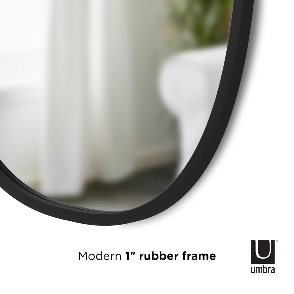  Umbra Hub Round Wall Mirror with Rubber Frame, Modern Decor for  Entryways, Washrooms, Living Rooms and More, 24-Inch, Black : Home & Kitchen