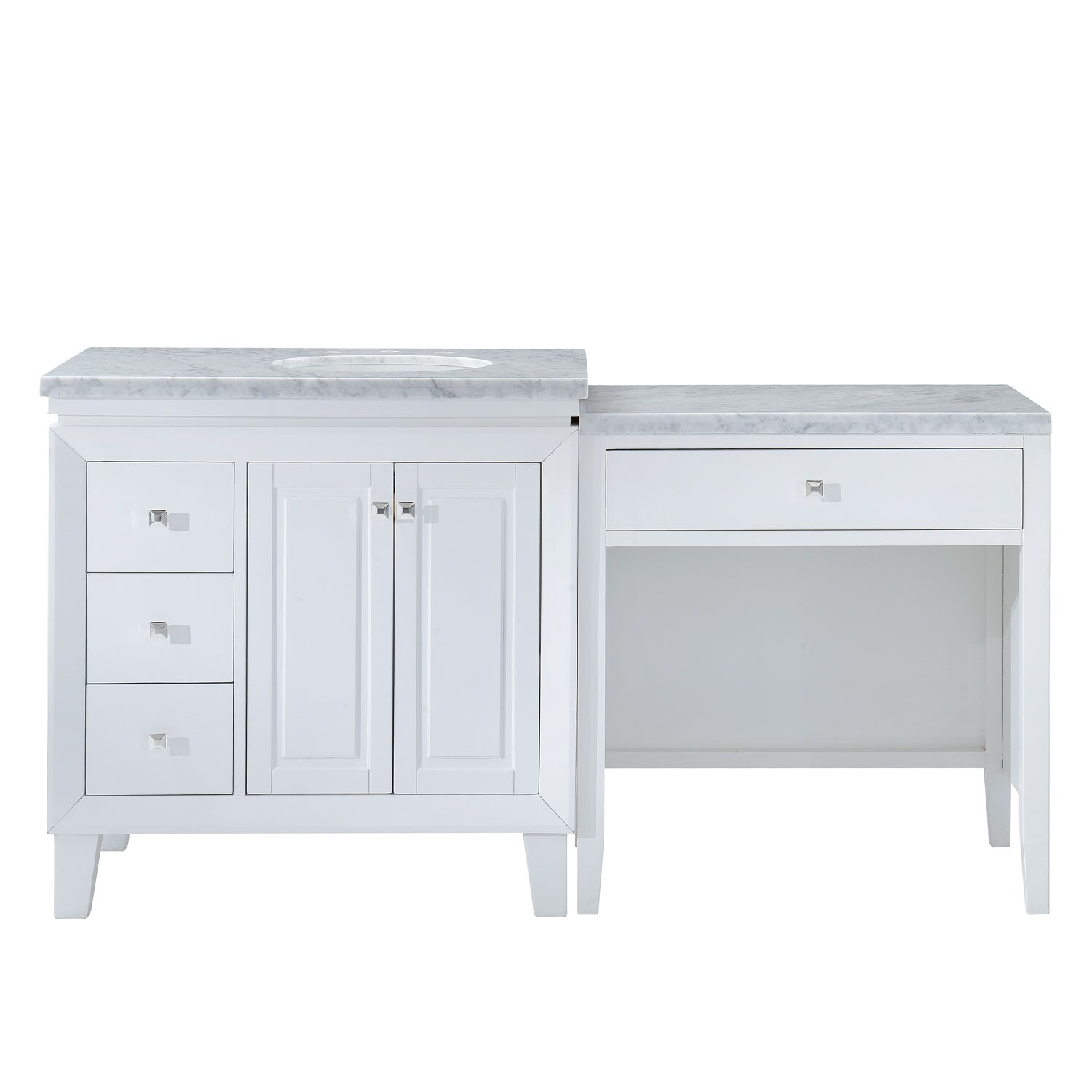 67 White Single Sink Bathroom Vanity & Makeup Table