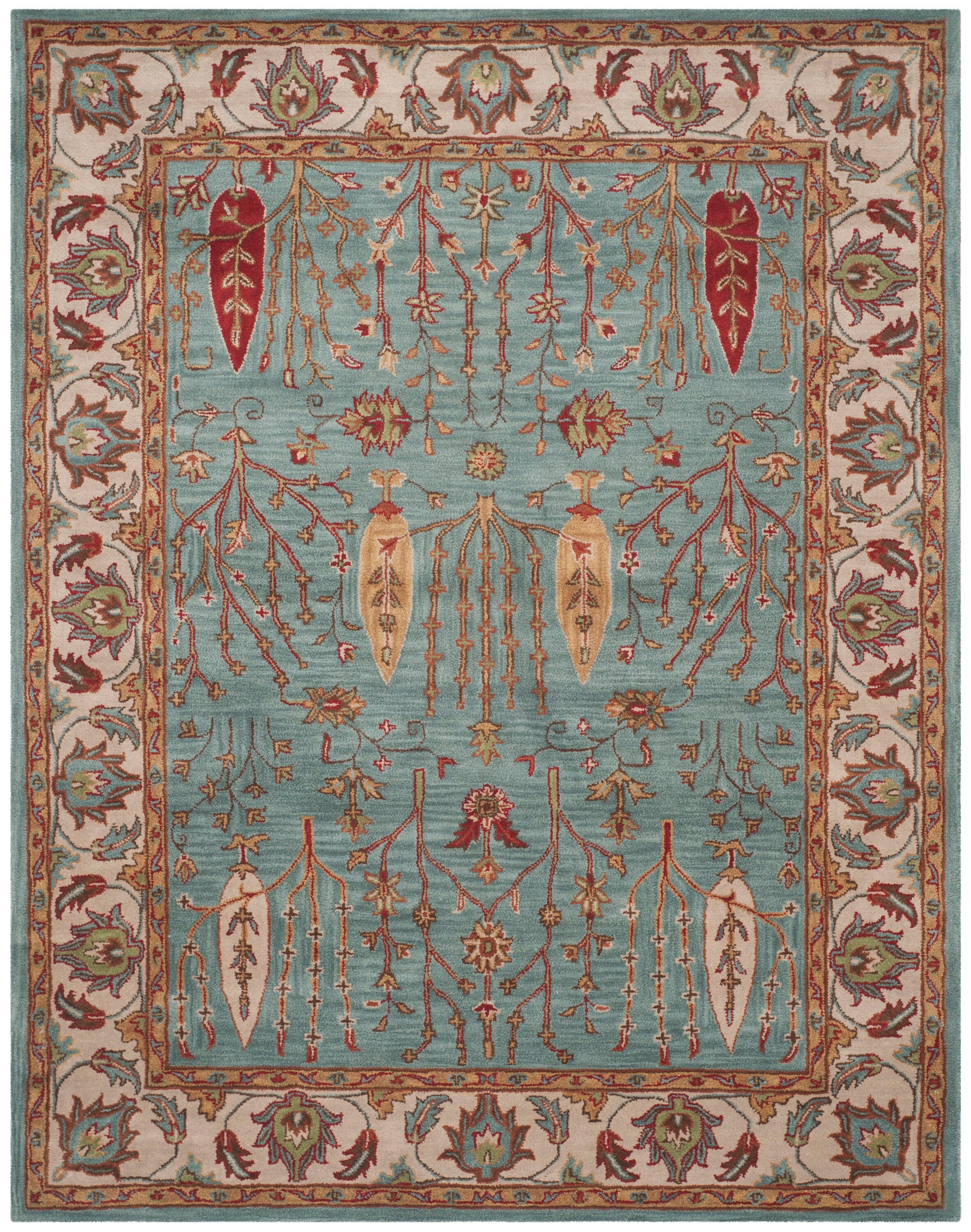 Handmade Blue Wool 9' x 12' Tufted Area Rug