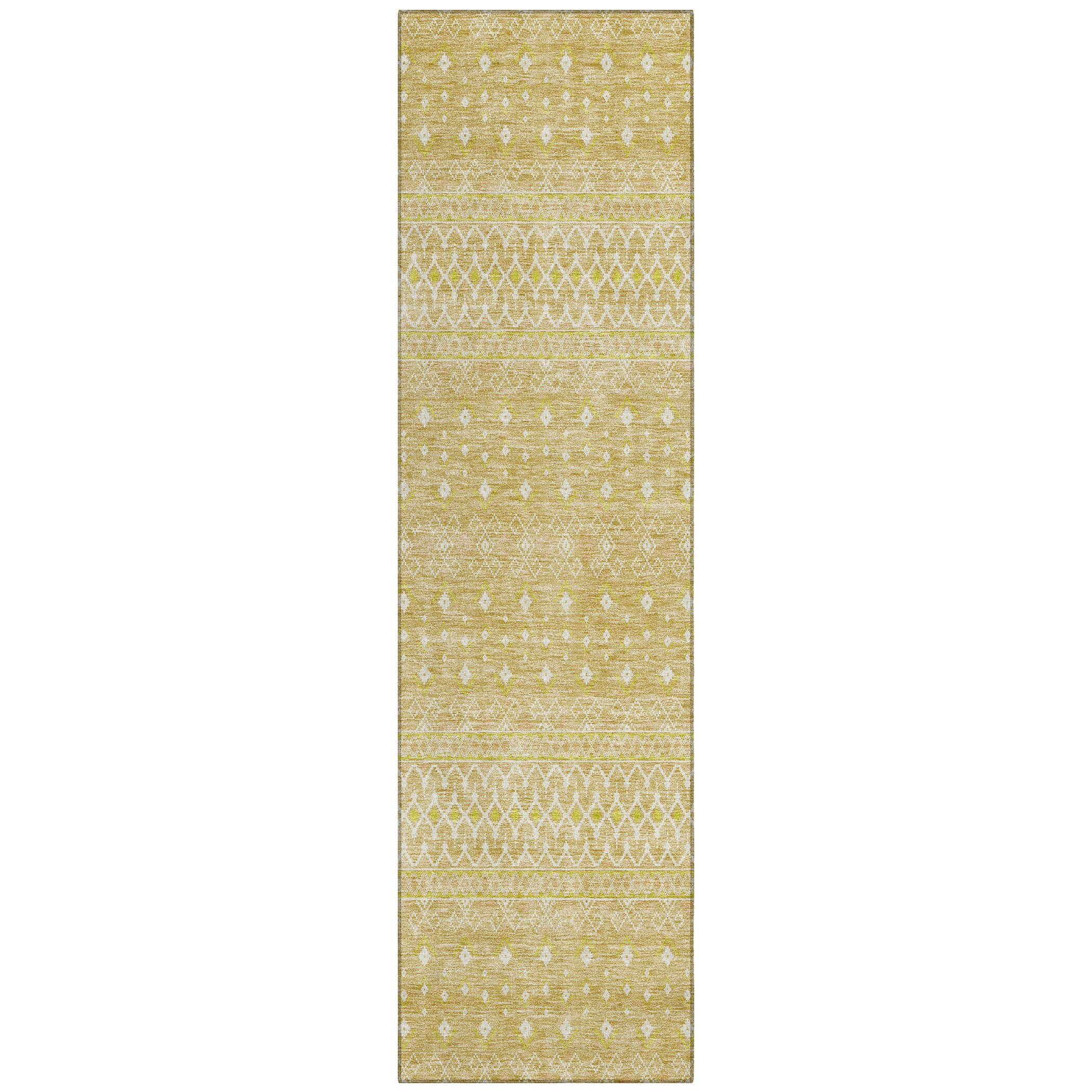 Addison Rugs ACN709GO2X8 Chantille ACN709GO 2 x 7 (ft) Polyester Gold Rectangular Indoor/Outdoor Geometric Machine washable Area rug