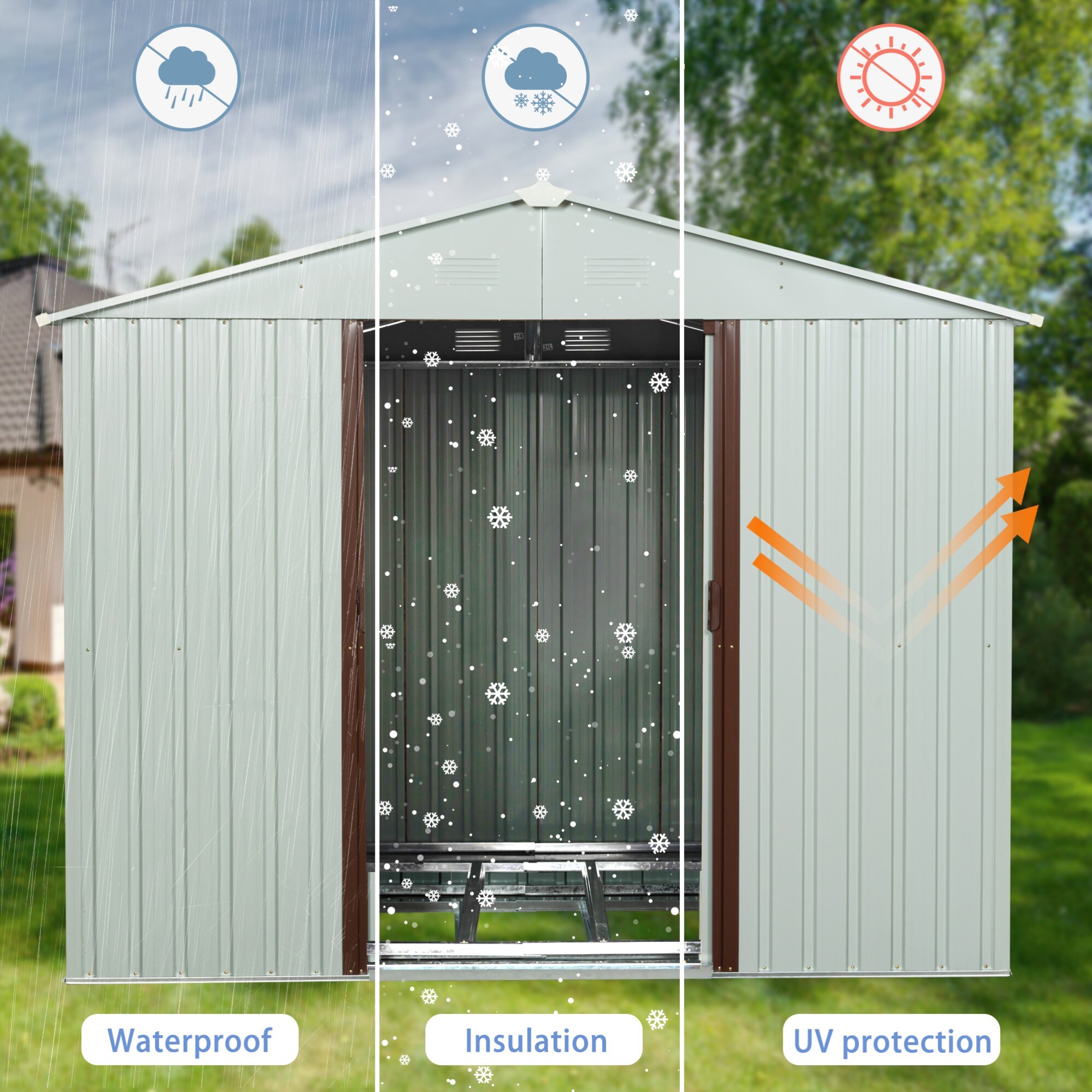 WELLFOR GGJS00165WWT Metal-Storage-Buildings-Sheds - View #3