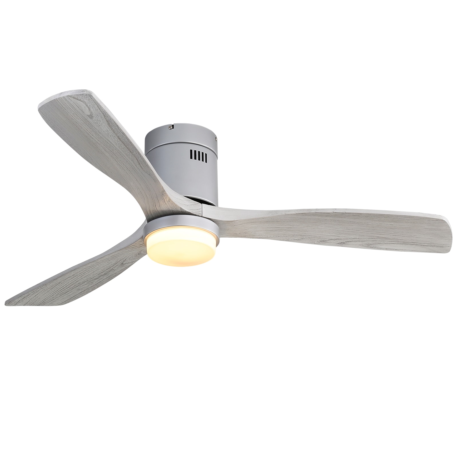 Yardreeze KBS-52144 52-in Downrod or Flush Mount Gray with Gray Blades Plug-in Ceiling Fan With Light ( 3 -Blade )