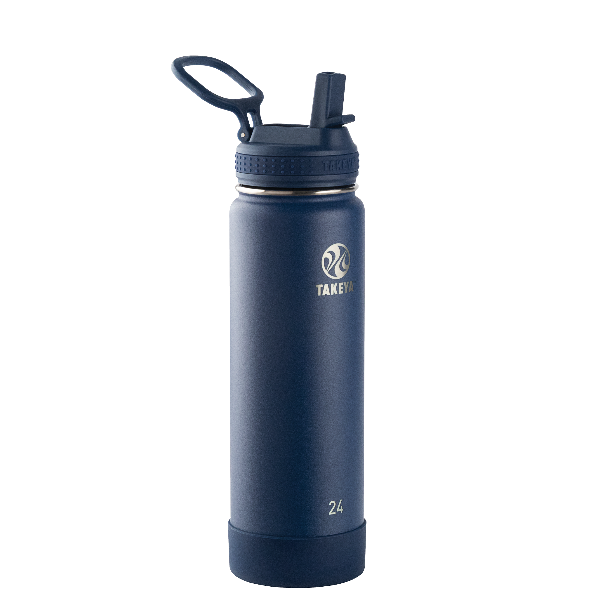 Takeya Actives 24 oz. Midnight Insulated Stainless Steel Water Bottle with Straw Lid, Black